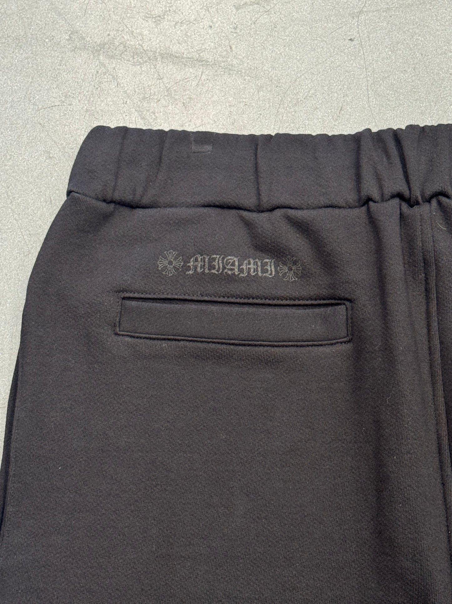 CHROME HEARTS SLIT POCKET MIAMI EXCLUSIVE SWEATPANTS - BLACK/BLACK
