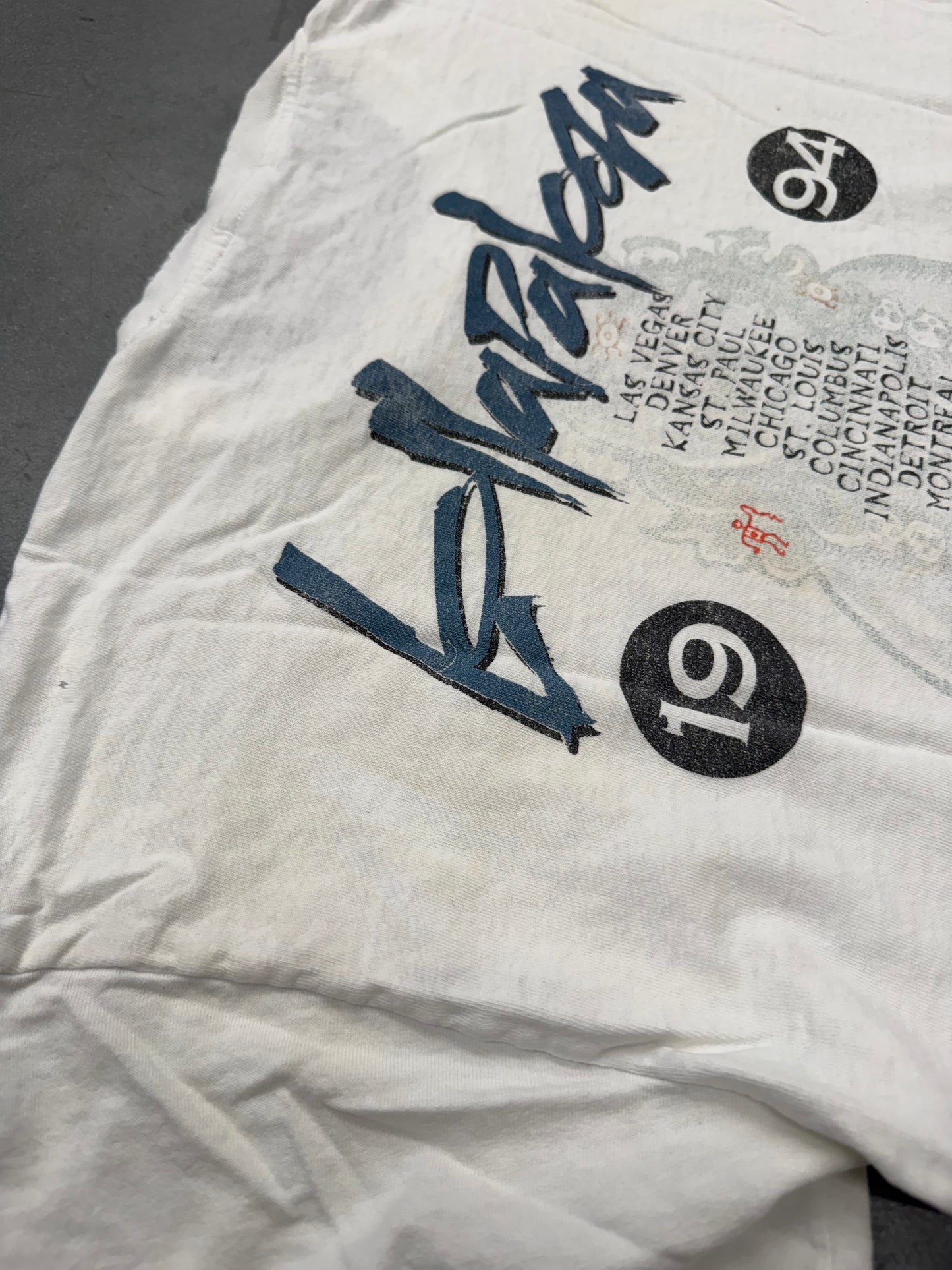1994 LOLLAPALOZA TOUR TEE REPAIRED NECK (TOUCH OF GOLD TAG)