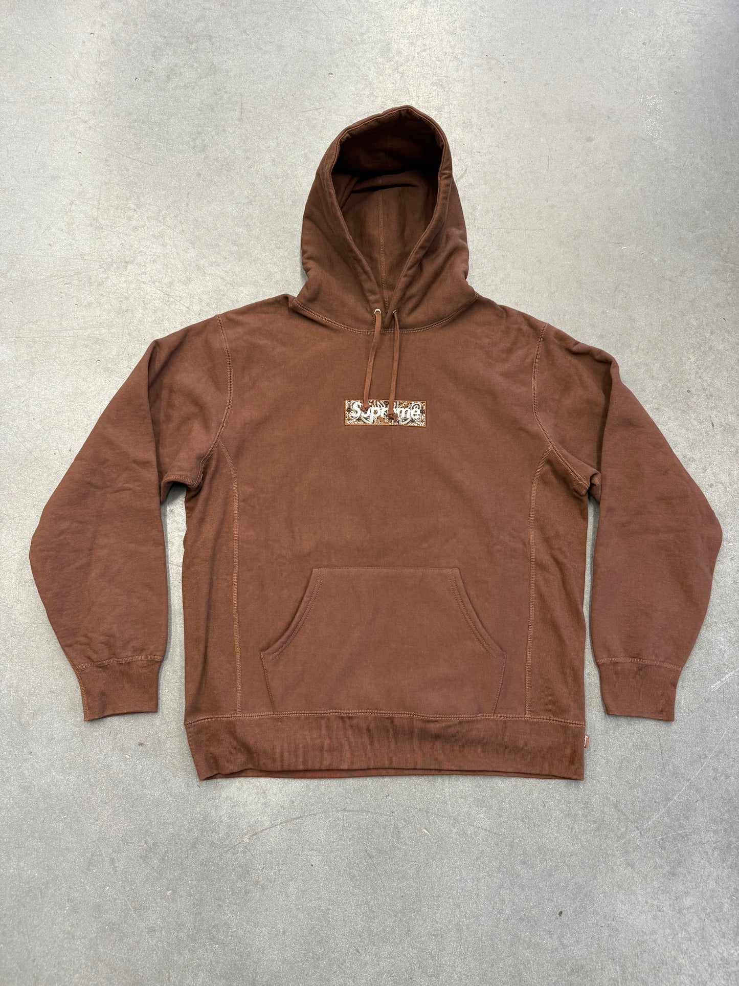 FW19 SUPREME BANDANA BOX LOGO HOODIE - BROWN (XL)