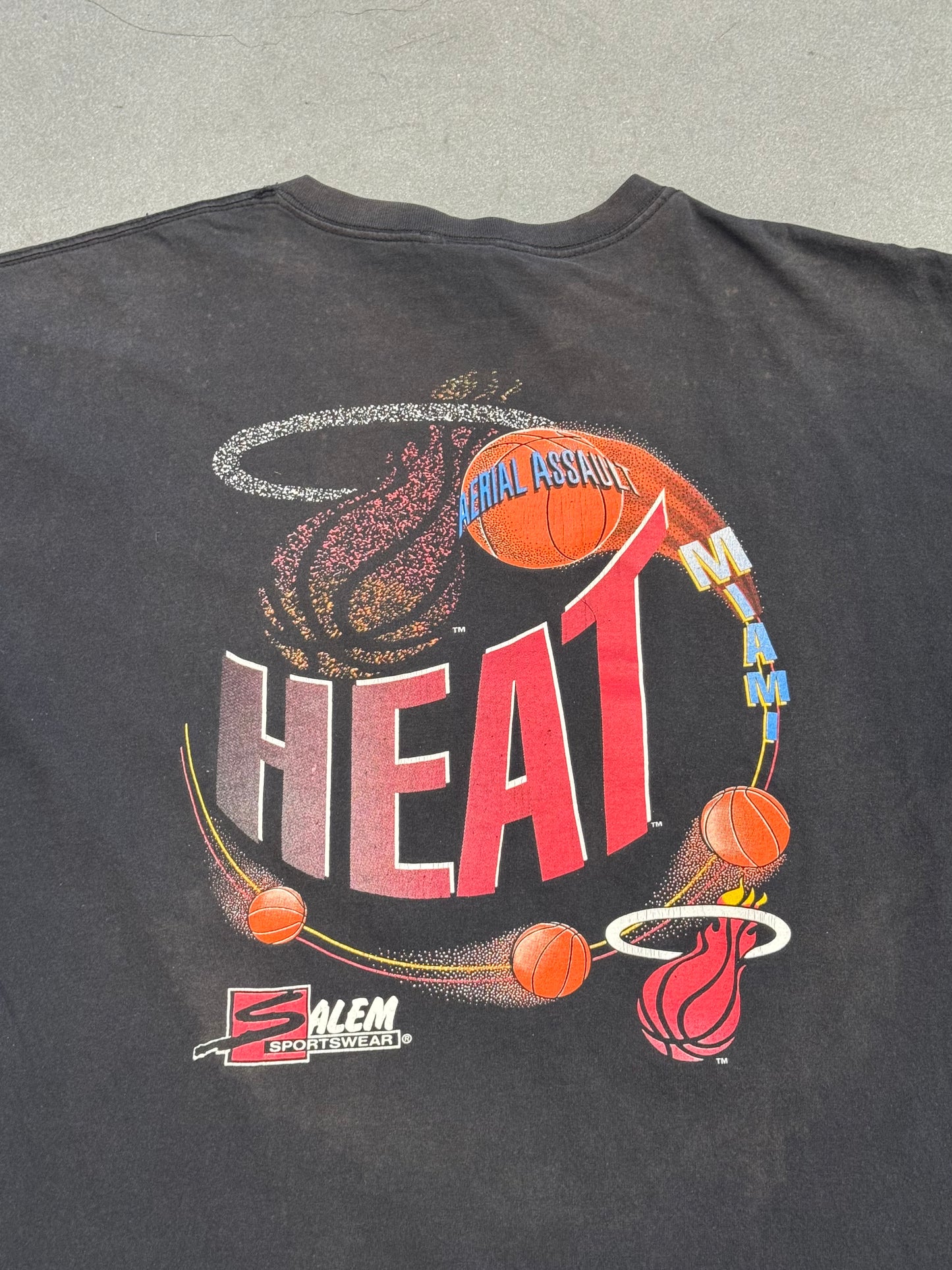 90S SALEM SPORTSWEAR MIAMI HEAT WRAP-AROUND "AERIAL ASSAULT" TEE