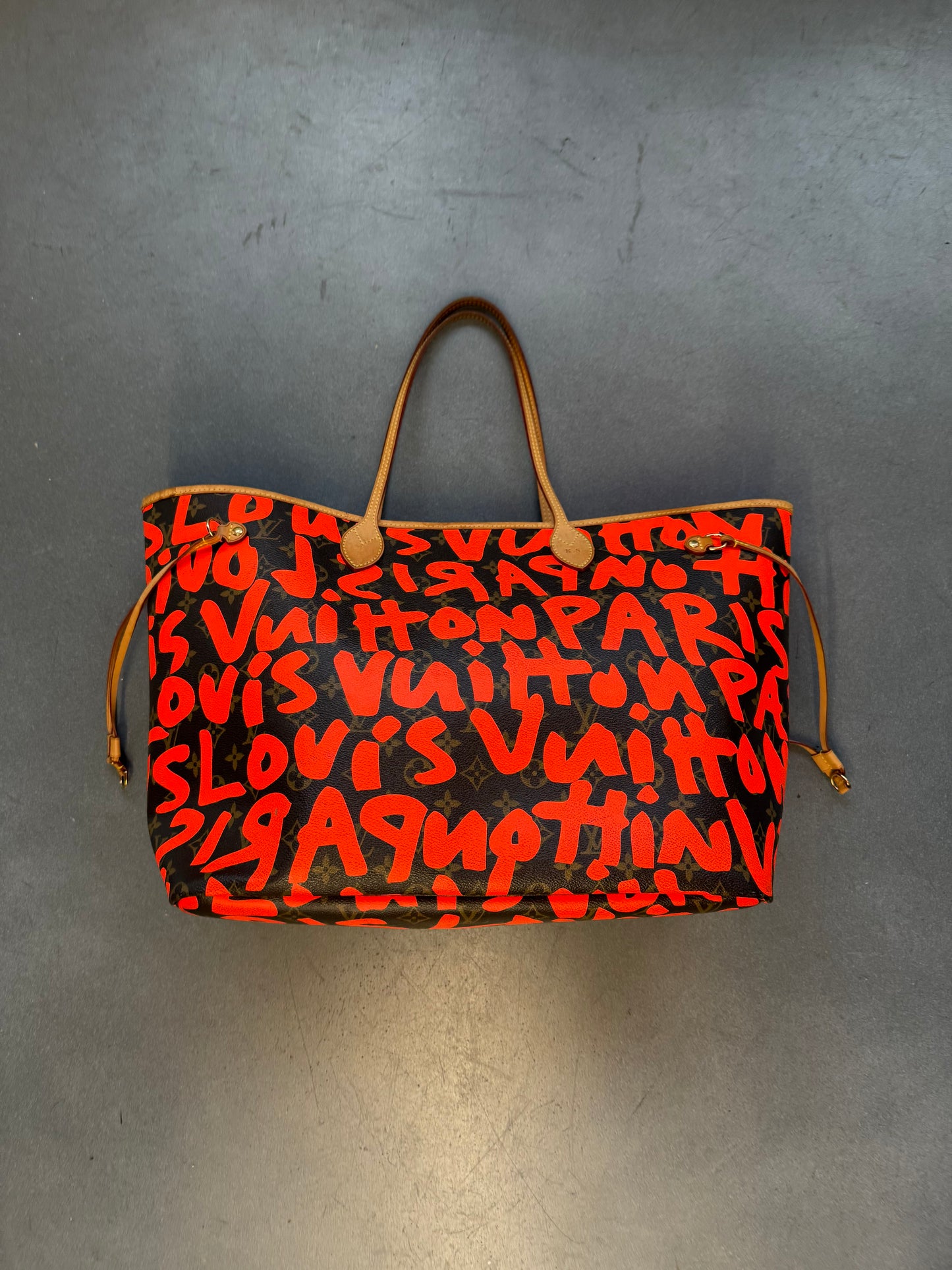 2001 LOUIS VUITTON STEPHEN SPRUCE GRAFFITI NEVERFULL GM TOTE BAG