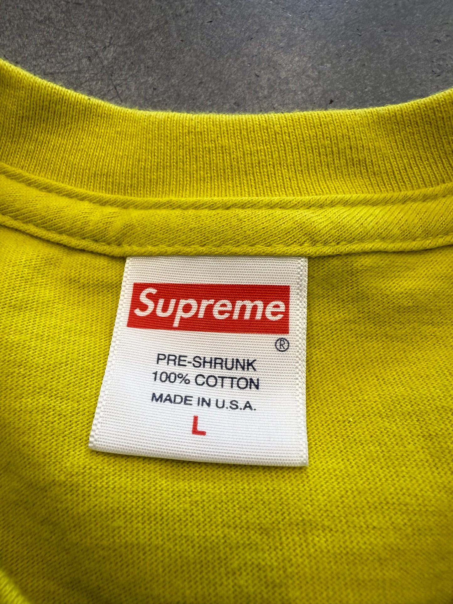 FW19 SUPREME NEW SHIT TEE - SULFUR YELLOW