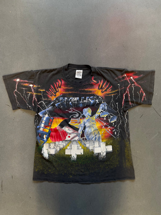 1991 METALLICA MASTER OF PUPPETS AOP TEE (WILD OATS TAG)
