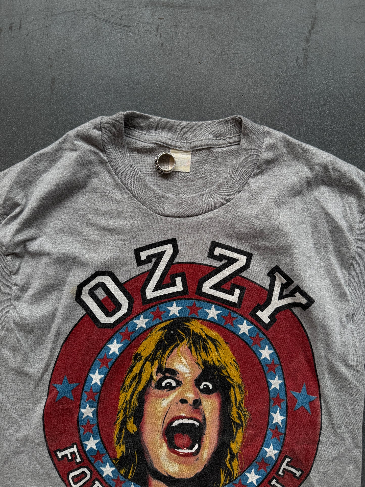 1984 OZZY OZBOURNE FOR PRESIDENT SLEEVELESS TEE (SCREEN STARS TAG)