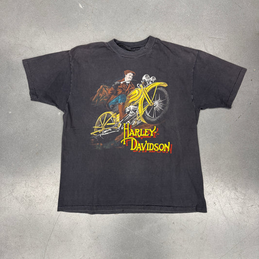 1987 HARLEY-DAVIDSON MOTOR COMPANY MILWAUKEE WISCONSIN GUY ON CHOPPER TEE (PULLED TAG)