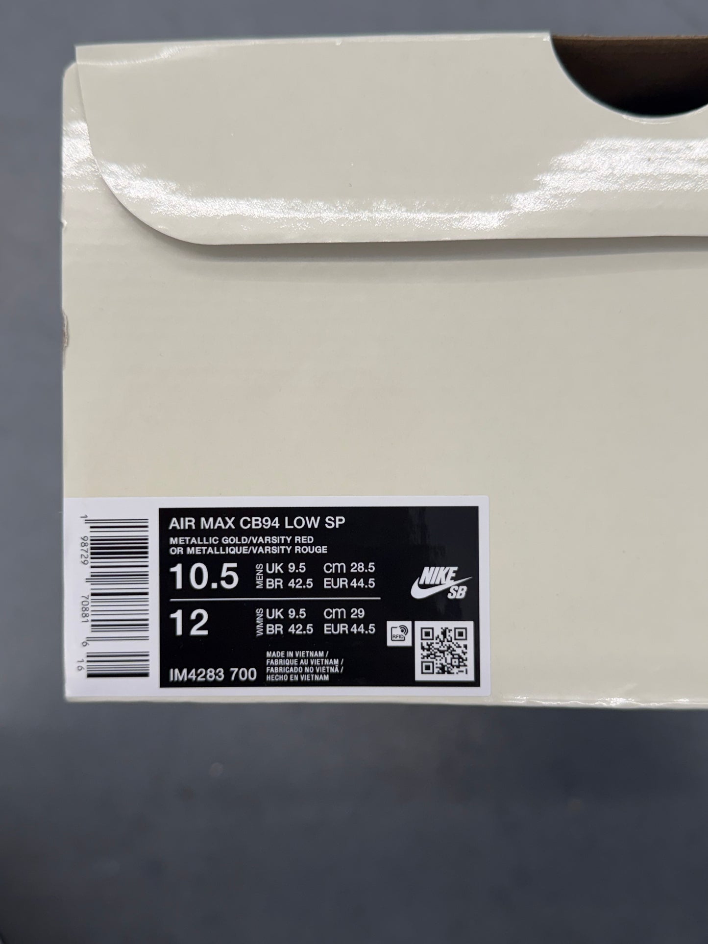 SS26 SUPREME NIKE SB AIR MAX 2 CB '94 LOW - SUPREME METALLIC GOLD (W/BOX)