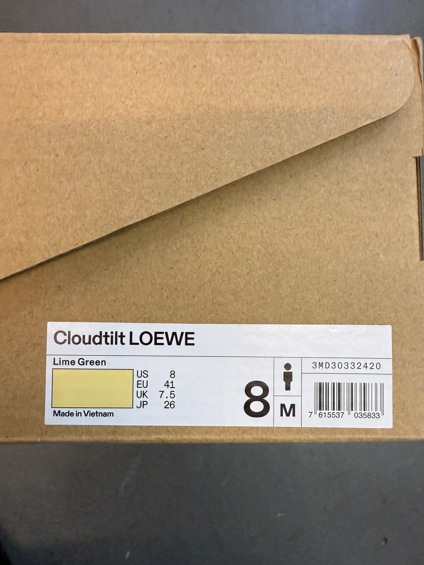 2023 SIZE 8 CLOUDTILT LOEWE - LIME GREEN (PRE-OWNED WITH BOX)