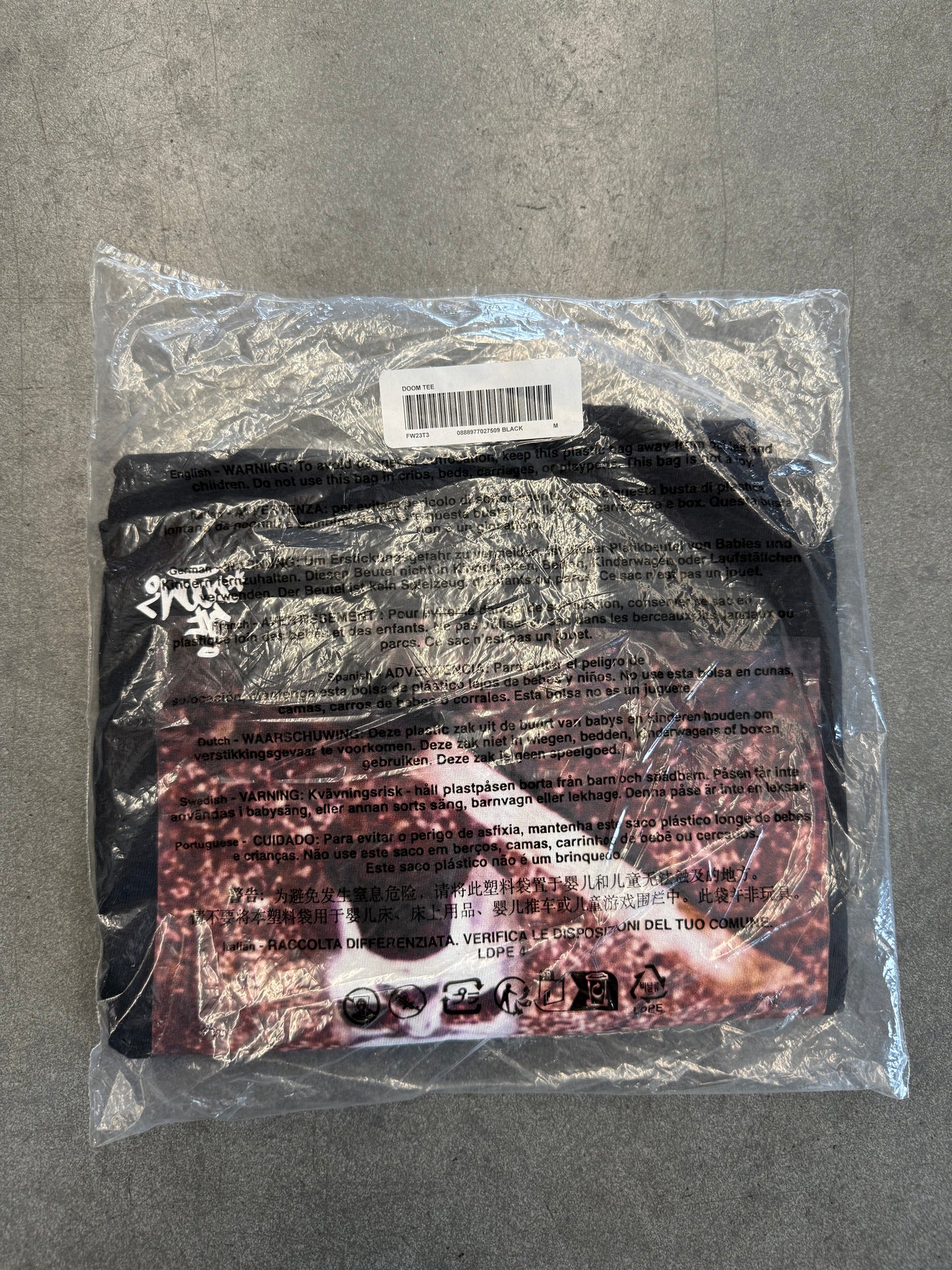 FW23 SUPREME MF DOOM TEE MEDIUM BLACK