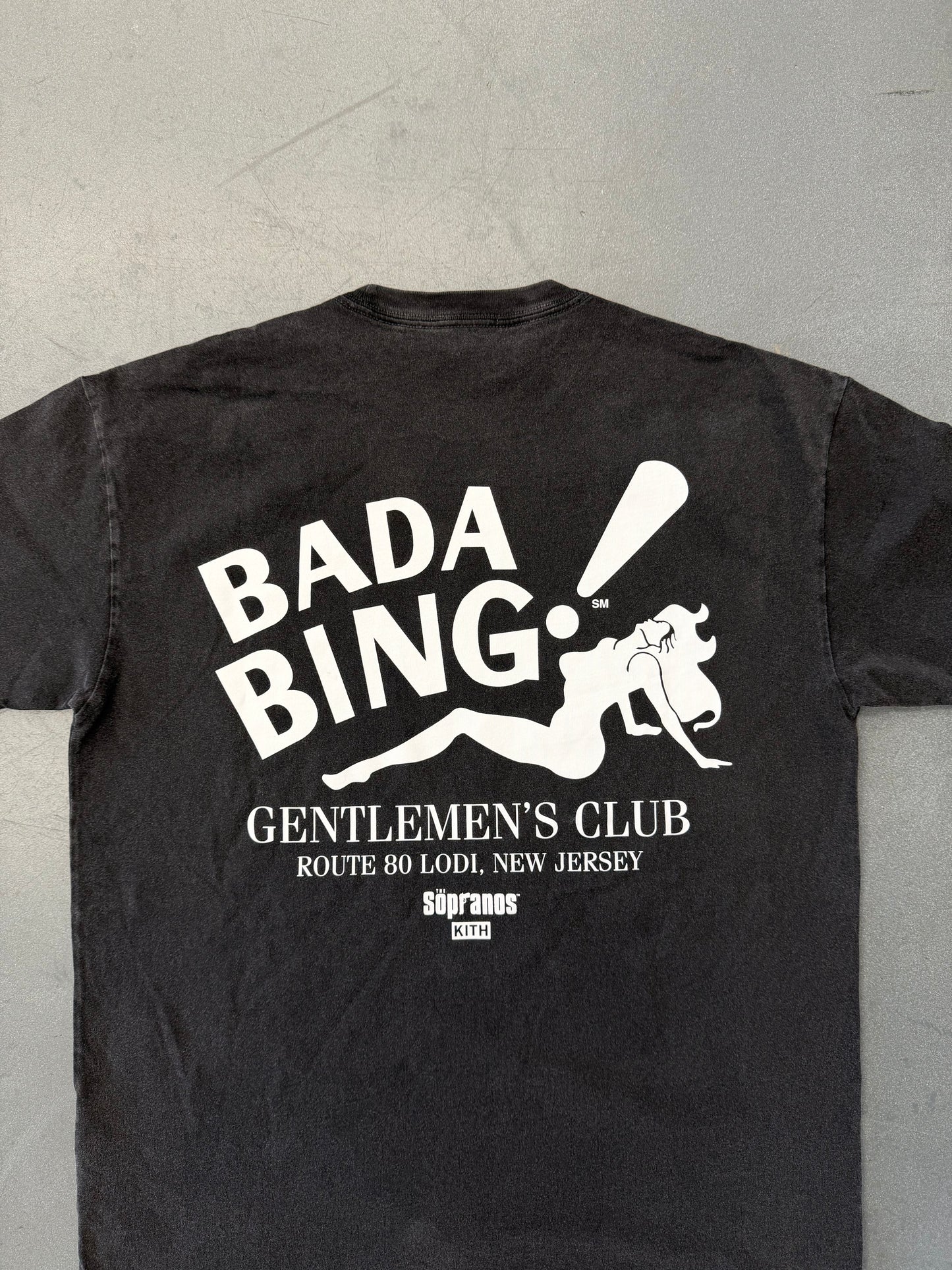 2025 KITH FOR THE SOPRANOS BADA BING VINTAGE TEE - BLACK