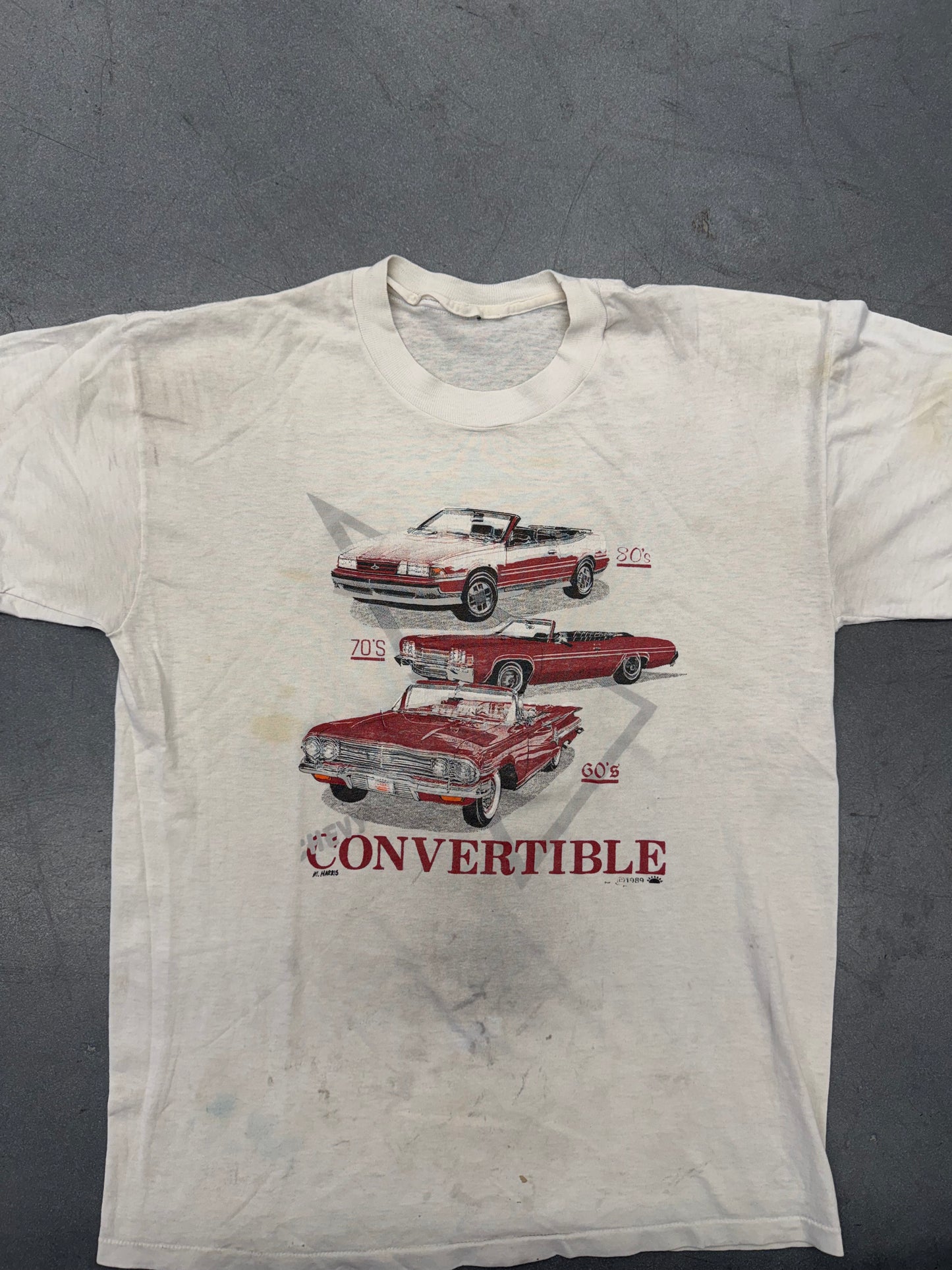 1989 CHEVY CONVERTIBLE FADED THRASHED TEE (PULLED TAG)