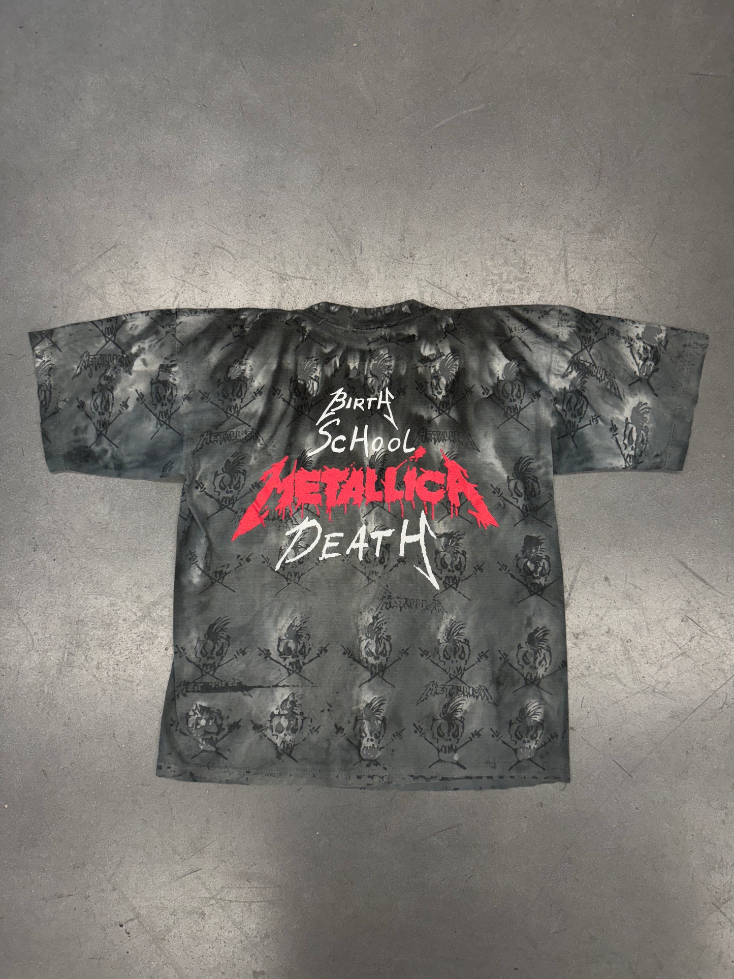 90'S METALLICA "BIRTH SCHOOL METALLICA DEATH" AOP TEE (CRYSTAL RAIN TEE)