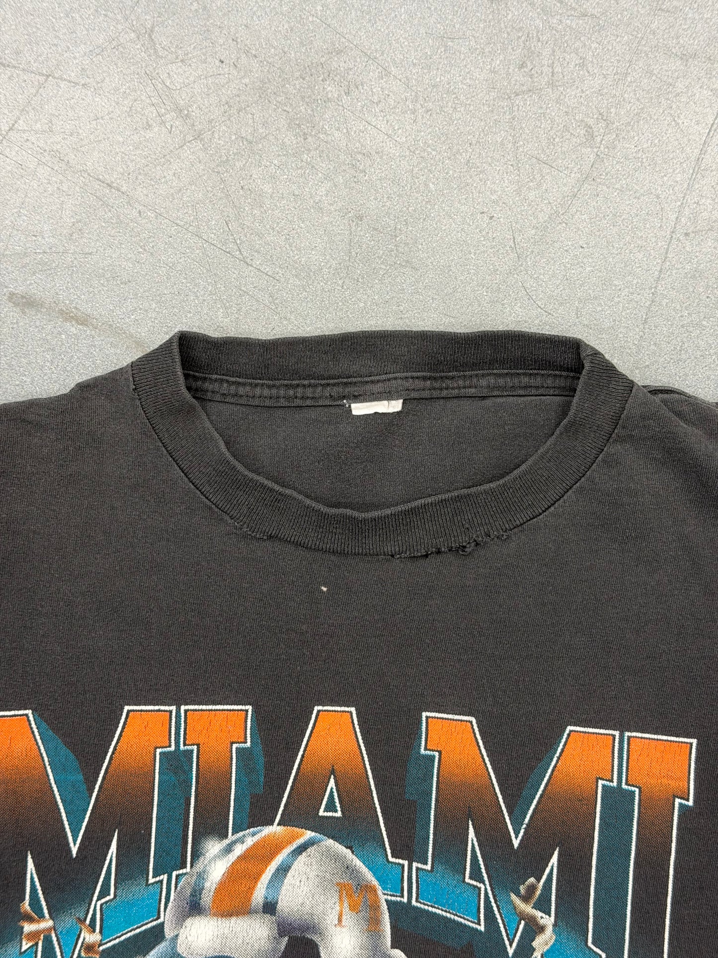 1995 MIAMI DOLPHINS NFLP BREAKTHROUGH FADED TEE (PULLED TAG)