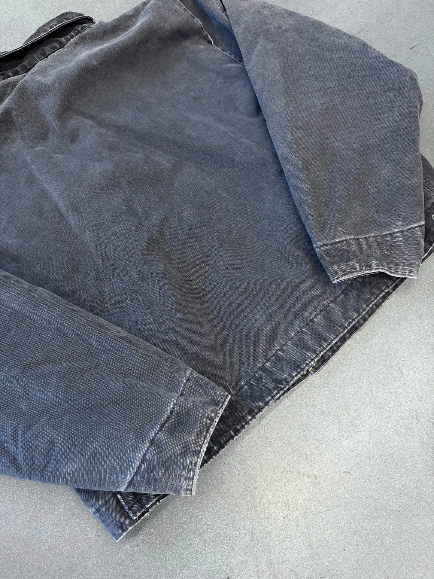 90S CARHARTT FLANNEL LINED INSULATED COLLARED CANVAS WORK JACKET