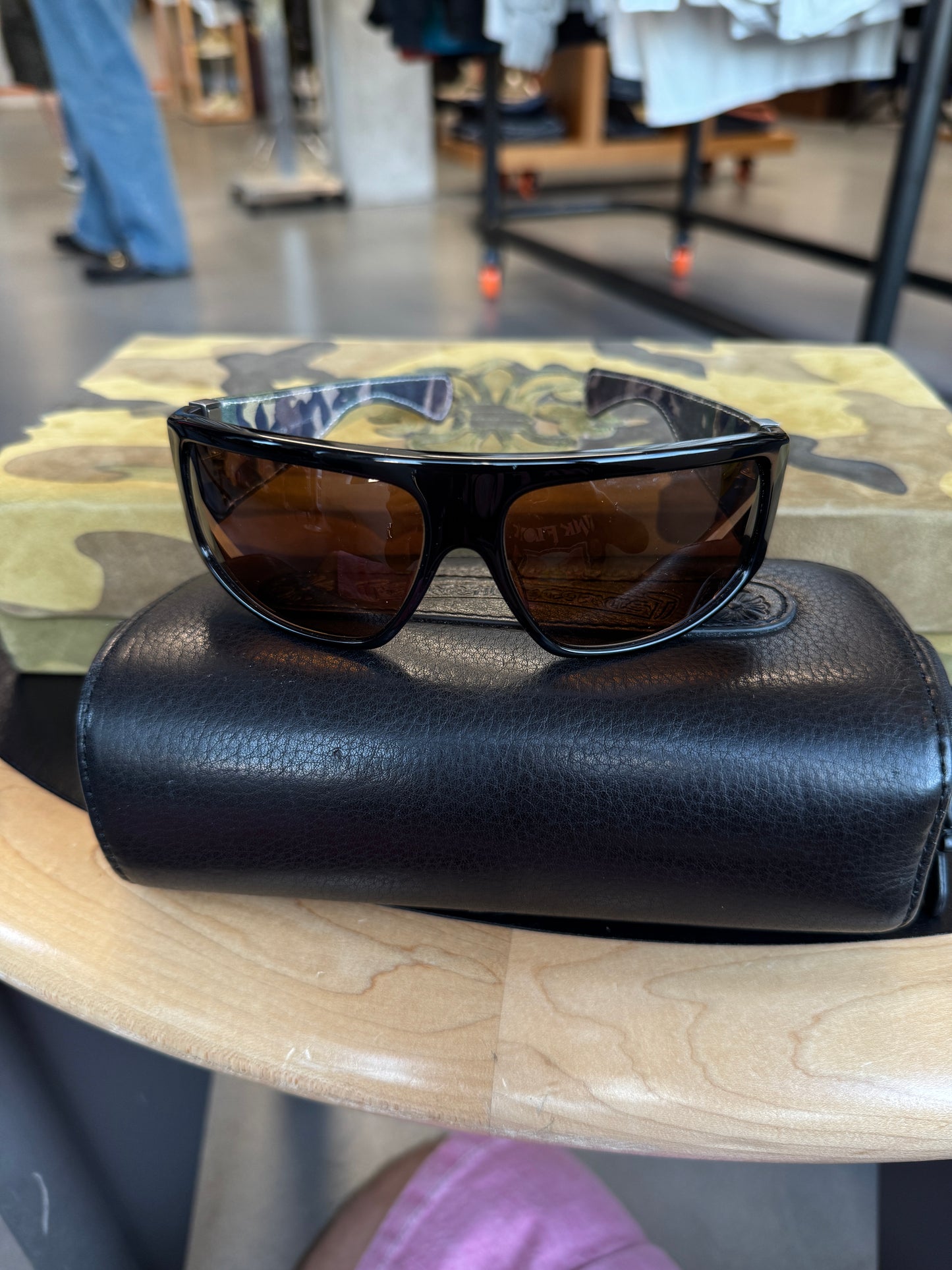 CHROME HEARTS HARD JAMES CAMO SUEDE SUNGLASSES (WITH CASE)