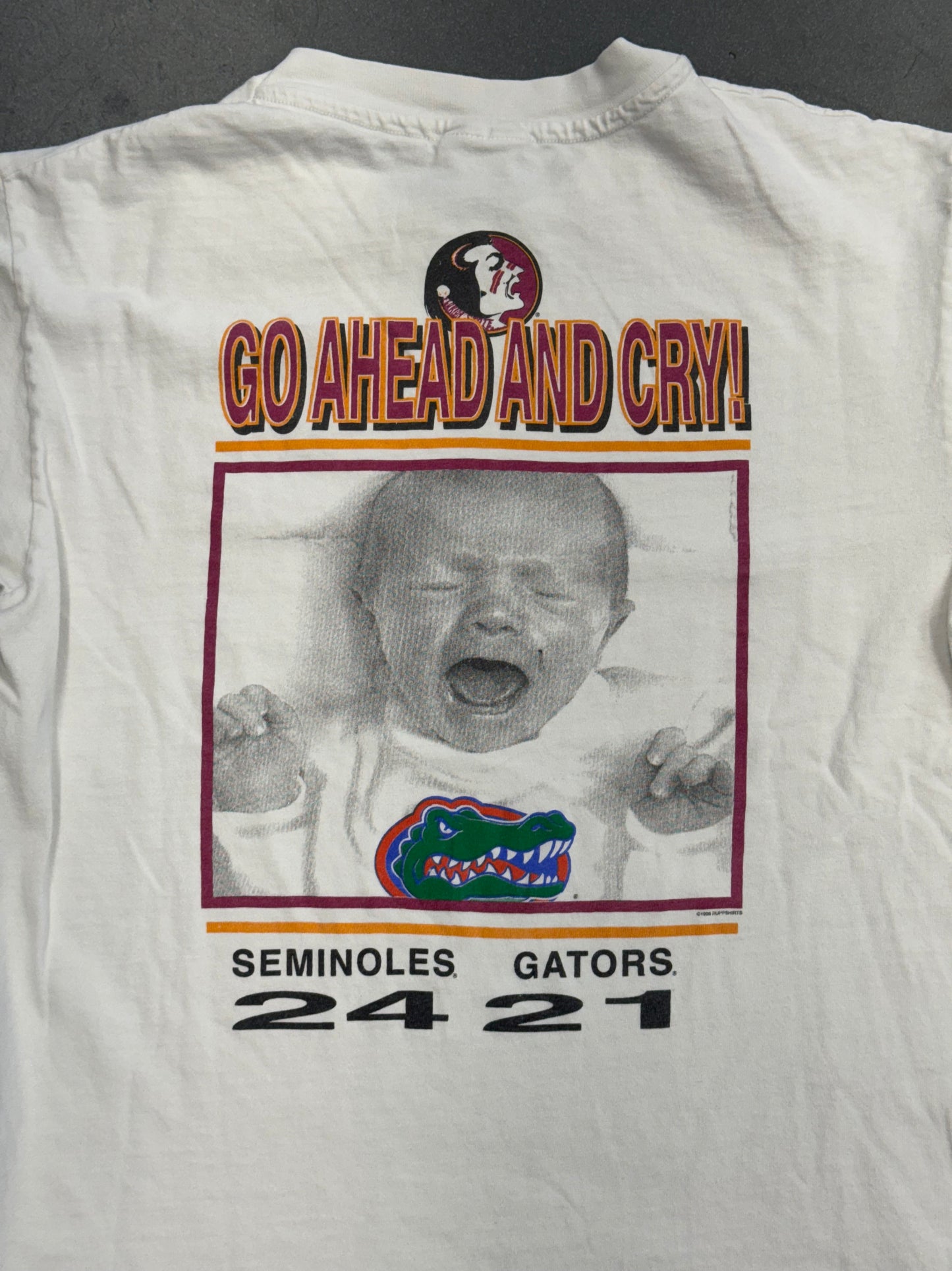 1996 OH BABY! FLORIDA STATE VS UNIVERSITY OF FLORIDA MULLET LS TEE (HANES TAG)