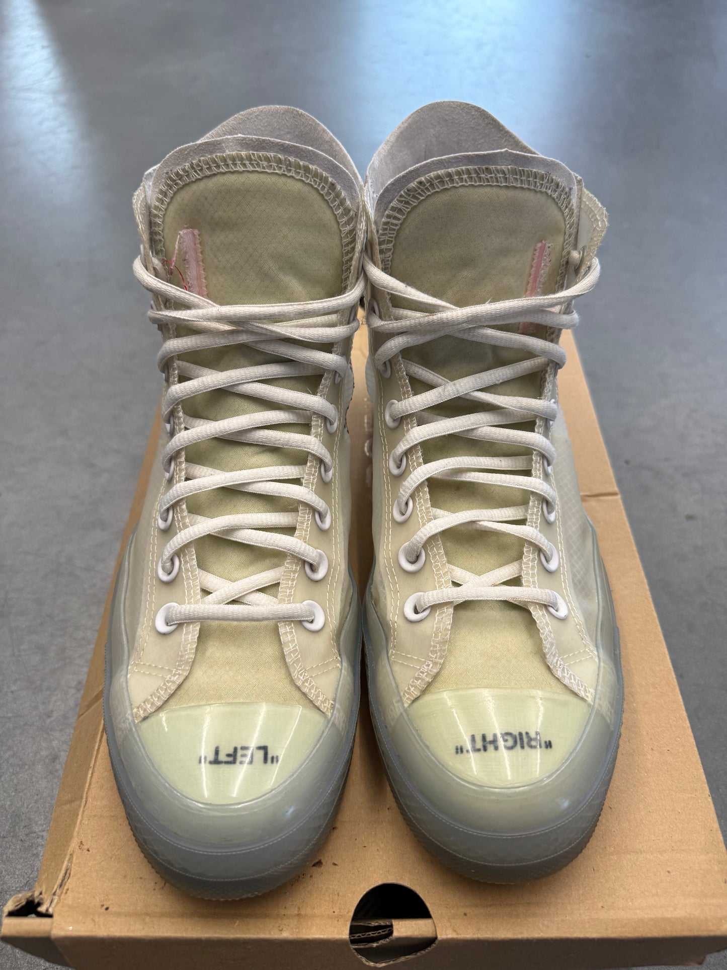 2018 SIZE 8.5 CONVERSE CHUCK 70 OFF-WHITE THE TEN (PRE-OWNED + OG ALL)