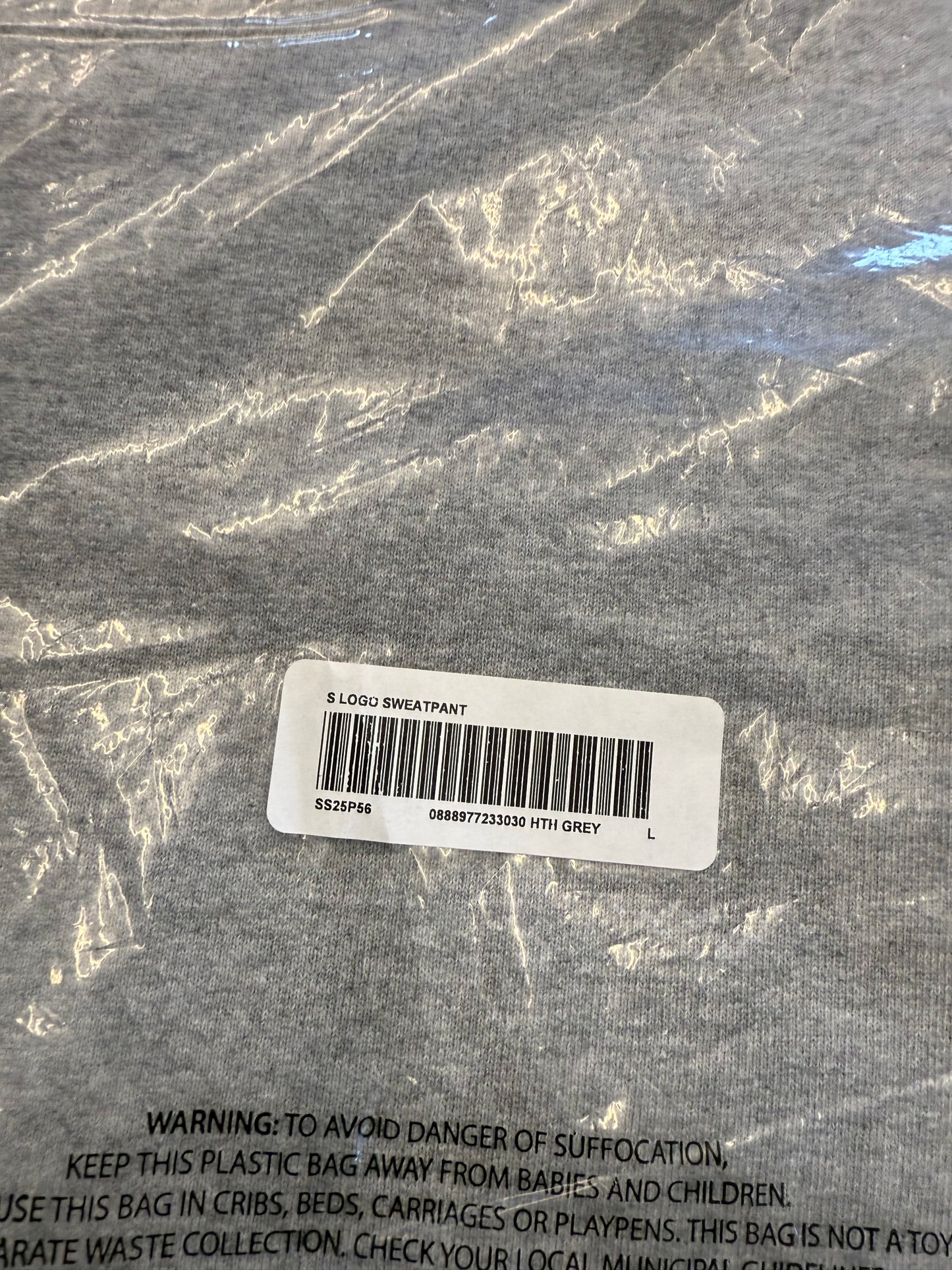 SS25 SUPREME S LOGO SWEATPANT - ASH GREY (NEW) -L