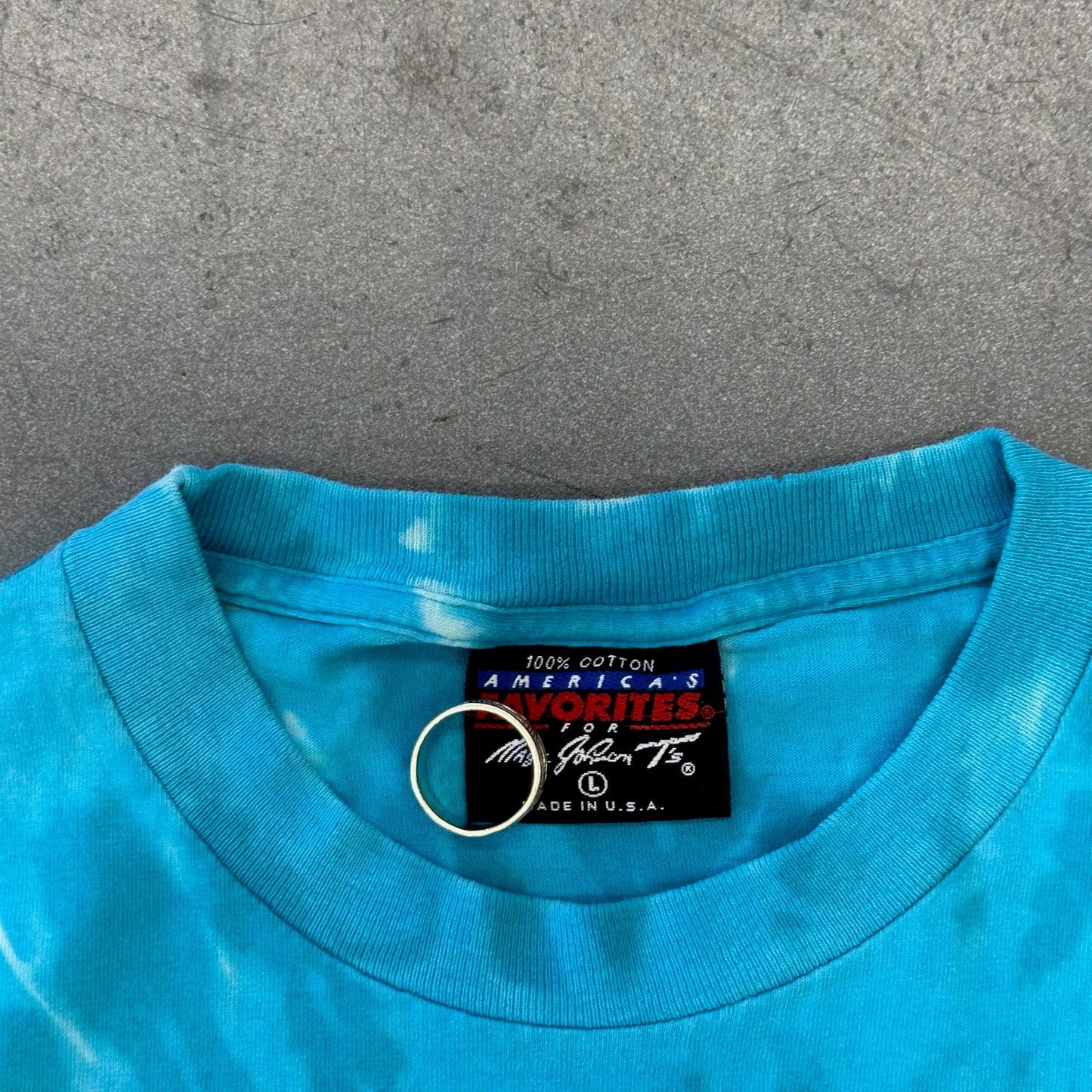 1997 WORLD SERIES CHAMPIONS FLORIDA MARLINS RING TEE CUSTOM BLEACH DYE (AMERICA'S FAVORITES TAG)