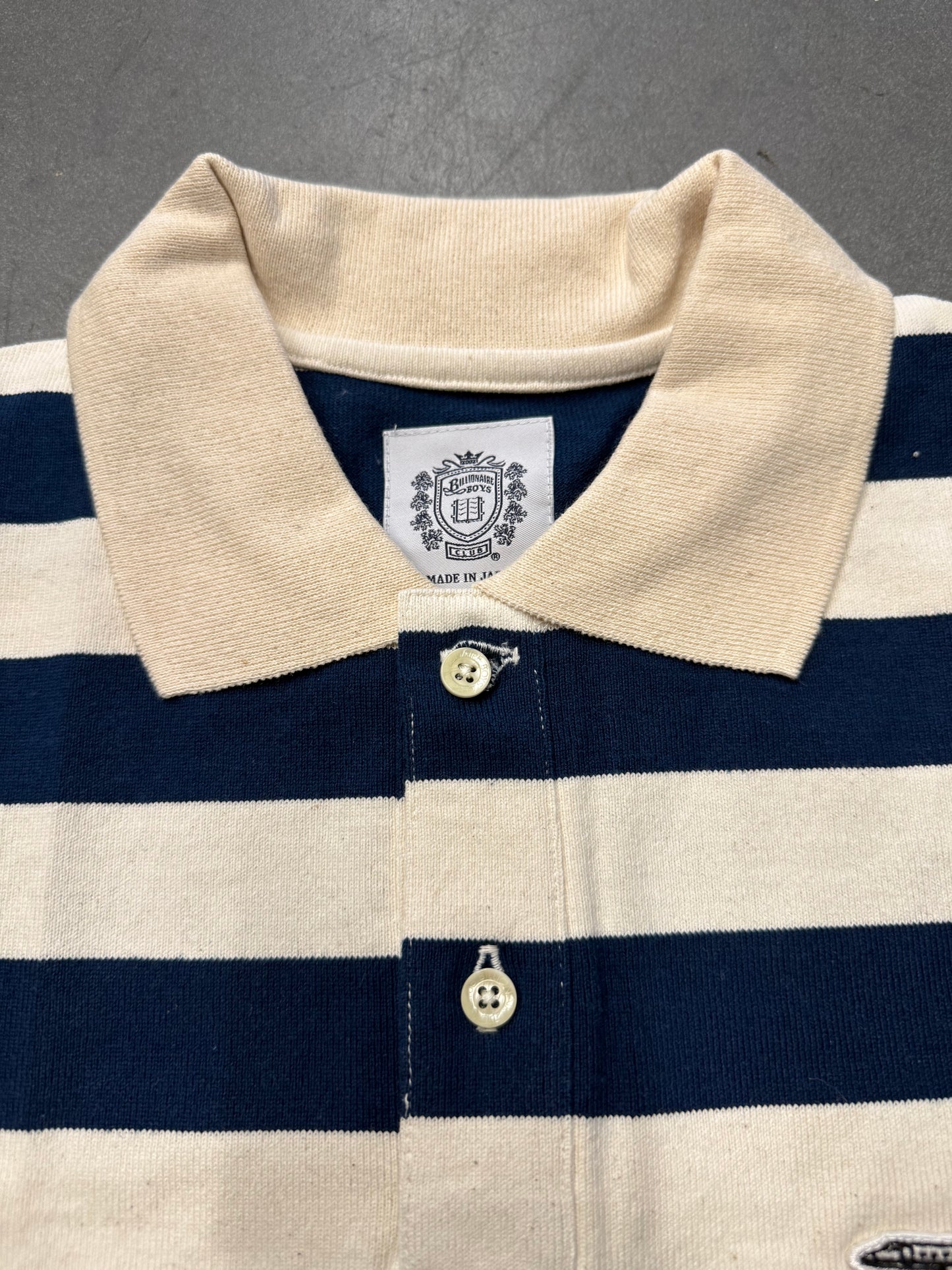 SEASON 10 BILLIONAIRE BOYS CLUB BBC AIRPLANE STRIPED POLO SHIRT (L) (NEW WITH TAG & BAG)