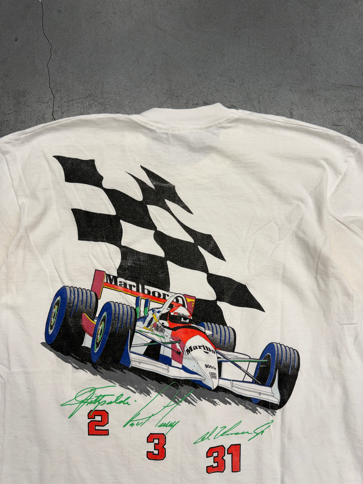 1994 MARLBORO WORLD CHAMPIONSHIP TEAM NAZARETH F1 CAR POCKET TEE (FOTL TAG)