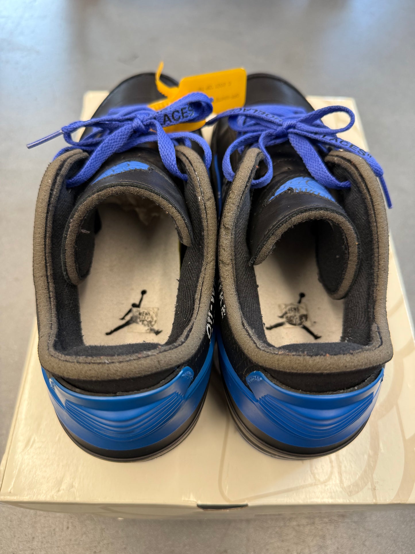 2021 SIZE 12 OFF-WHITE JORDAN 2 RETRO LOW SP BLACK BLUE (PRE-OWNED WITH BOX)