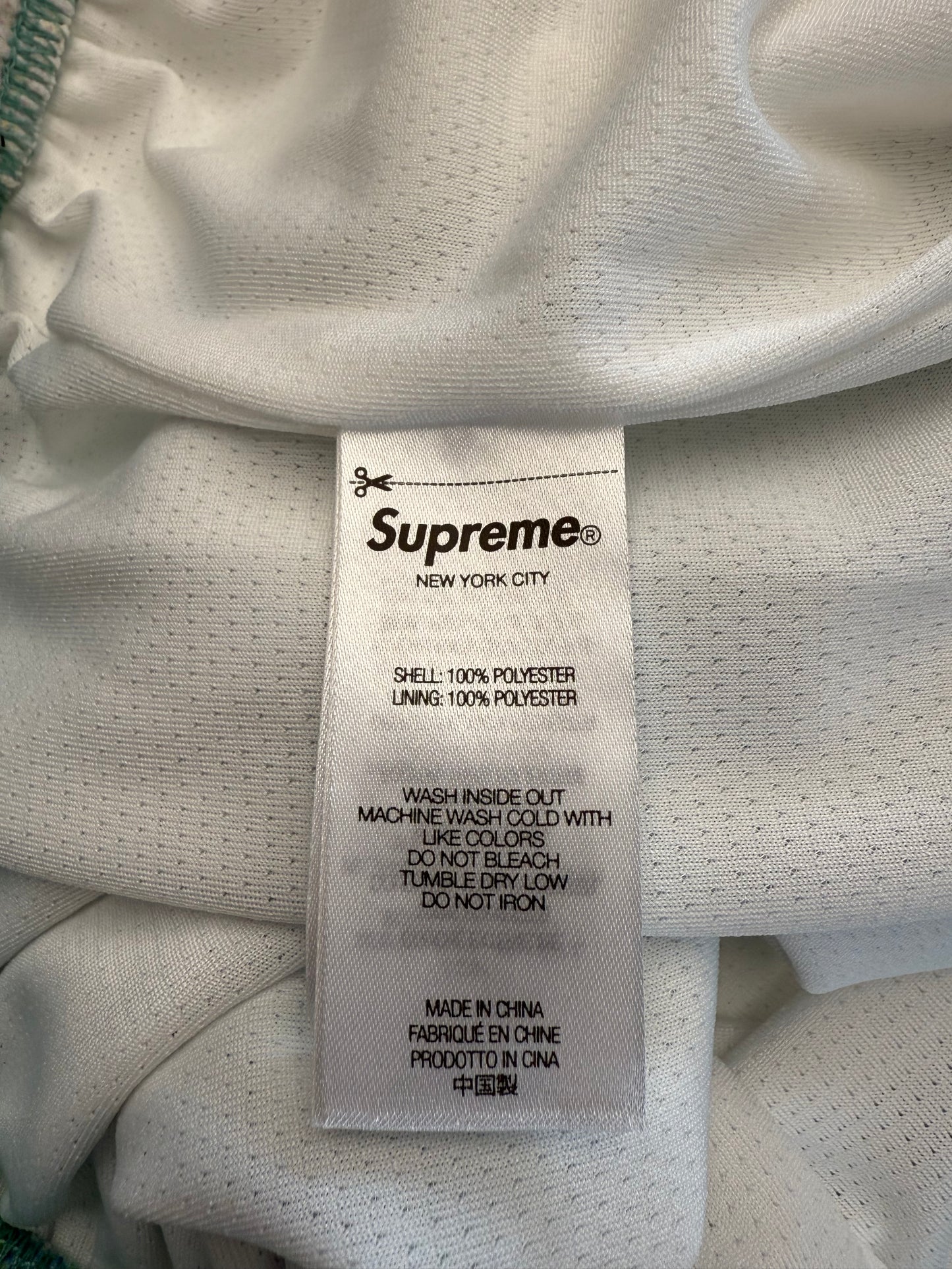 SS25 SUPREME DAMIEN HIRST SHARK SOCCER SHORT - WHITE/TEAL