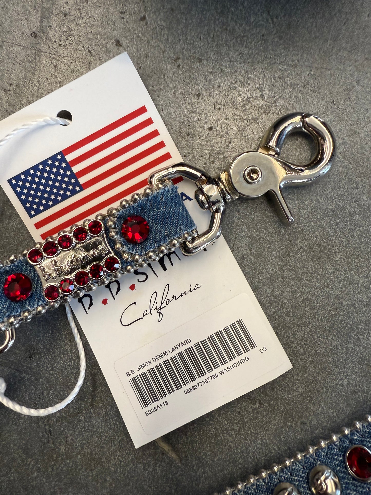 SS25 SUPREME B.B. SIMON DENIM LANYARD - WASHED INDIGO (NEW IN BOX)