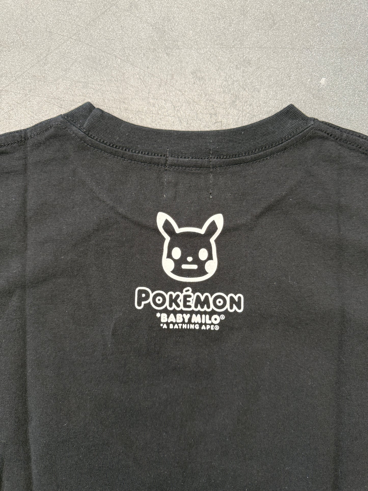 BAPE KIDS SNORLAX AND PIKACHU POKEMON TEE - BLACK