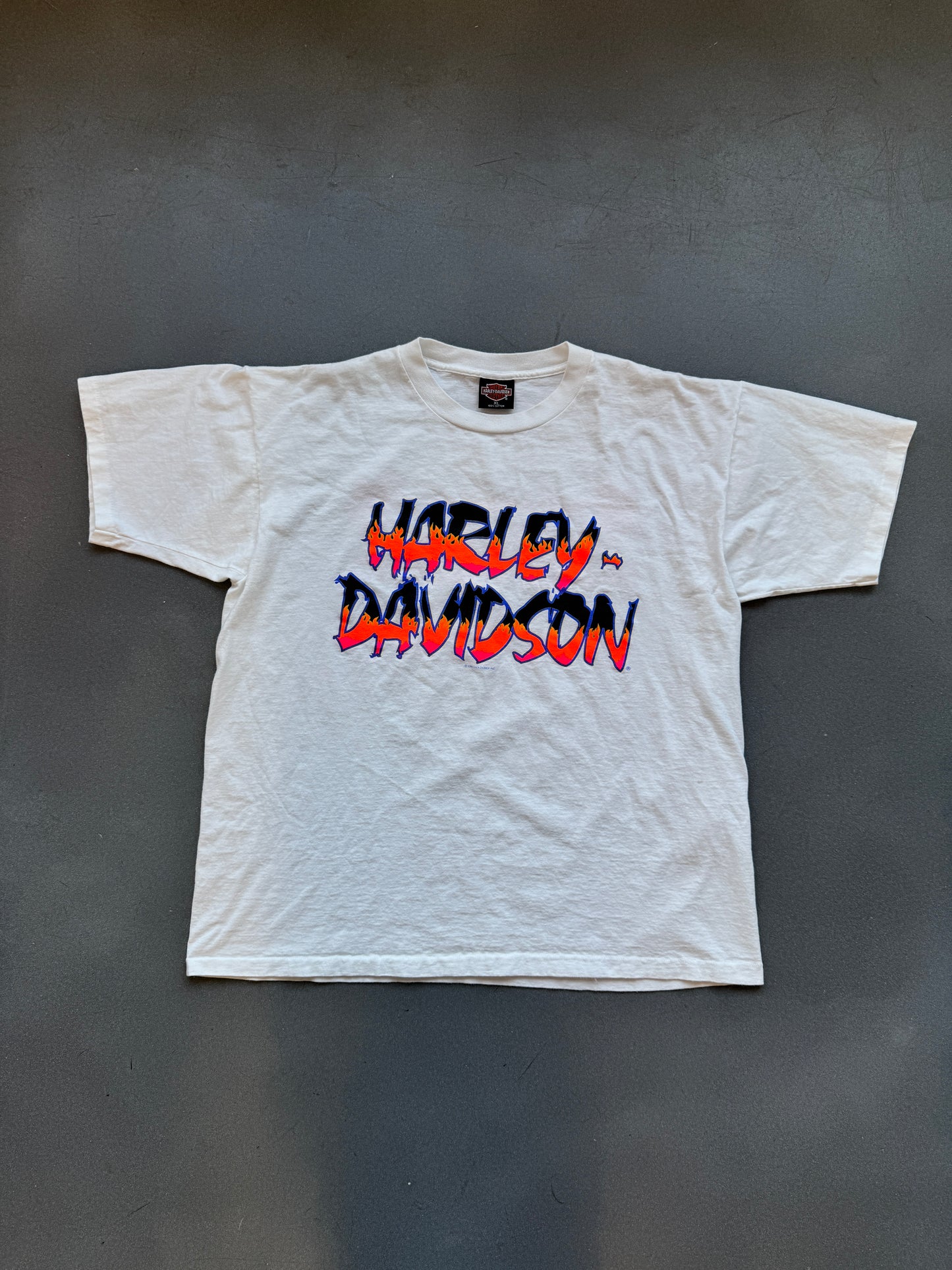 1994 HARLEY-DAVIDSON FLAMING SPELLOUT LOGO DAYTONA BEACH, FLORIDA TEE