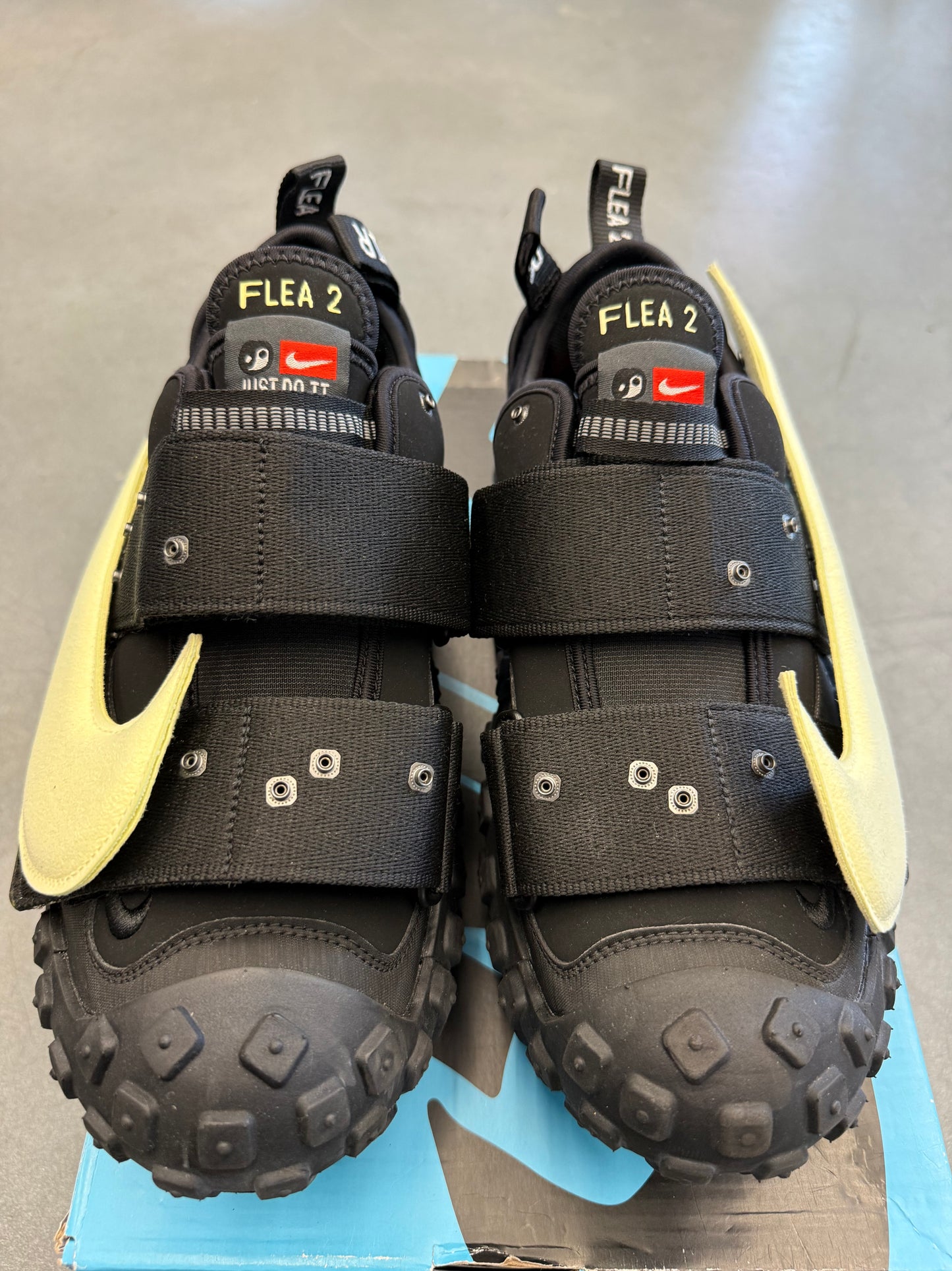SIZE 9.5 NIKE CPFM CACTUS PLANT FLEA MARKET AIR FLEA 2 BLACK (2023) (PRE-OWNED WITH BOX)