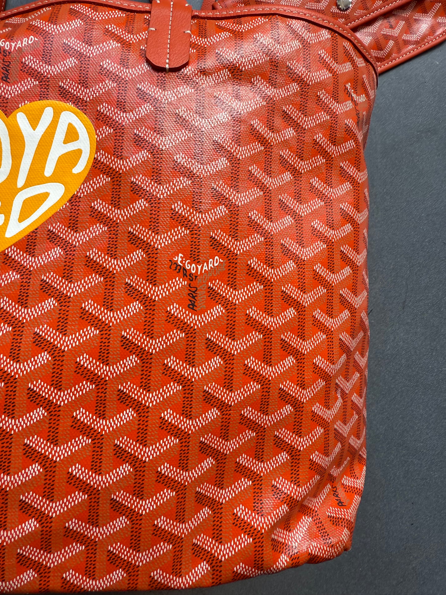 GOYARD SAINT LOUIS COATED CANVAS TOTE BAG (ORANGE)