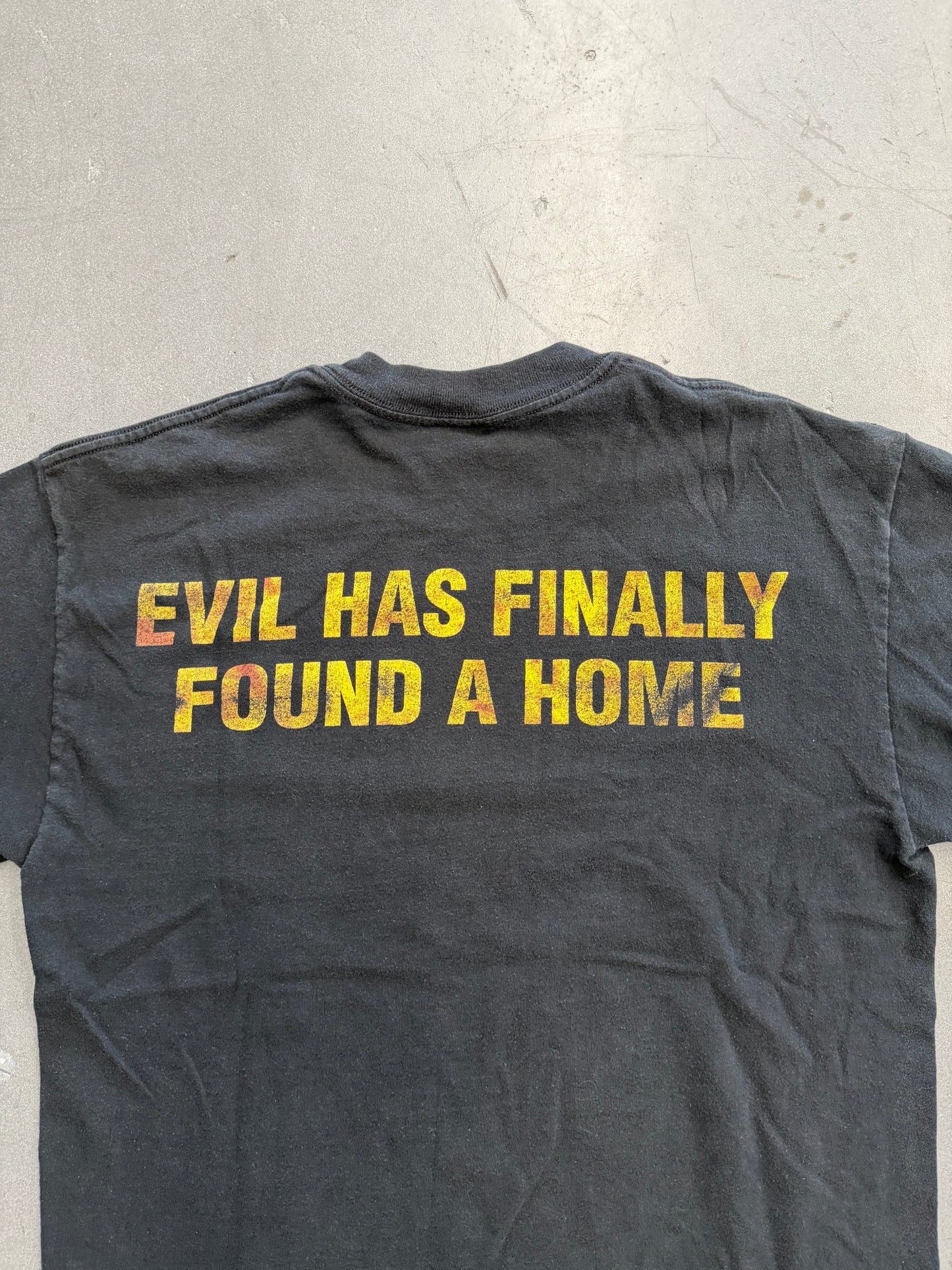 1997 JASON GOES TO HELL ‘EVIL HAS FINALLY FOUND A HOME’ BLUE GRAPE TEE (M&O KNITS TAG)