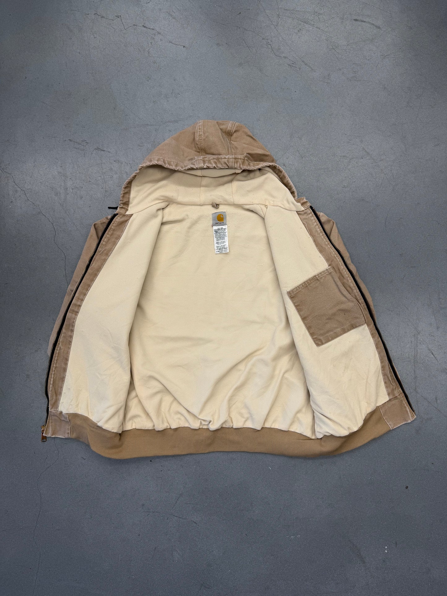 80S CARHARTT WAFFLE-LINED ZIP-UP WORK JACKET (JR106)