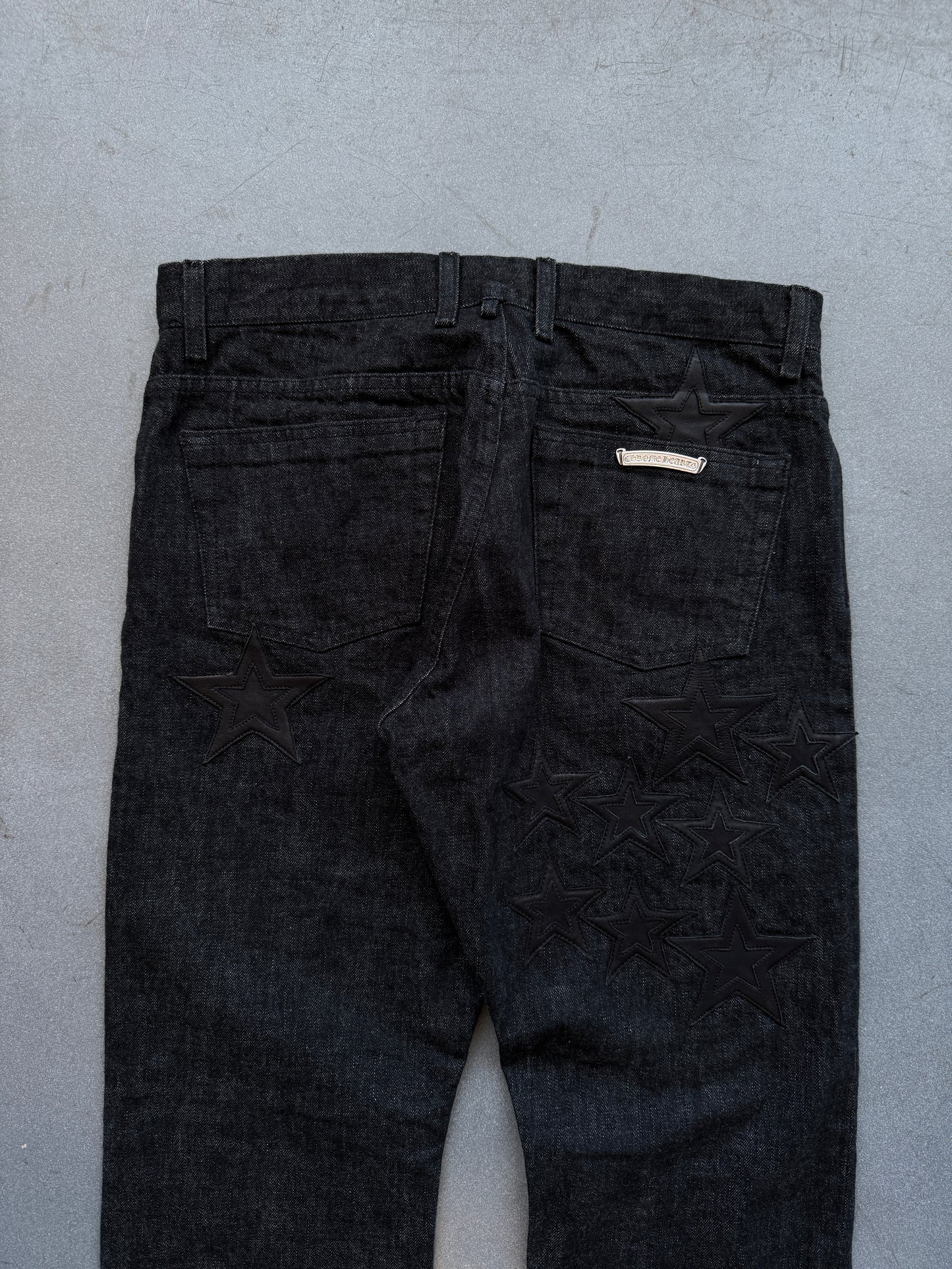 CHROME HEARTS SELVEDGE STAR JEANS - 33 BLACK