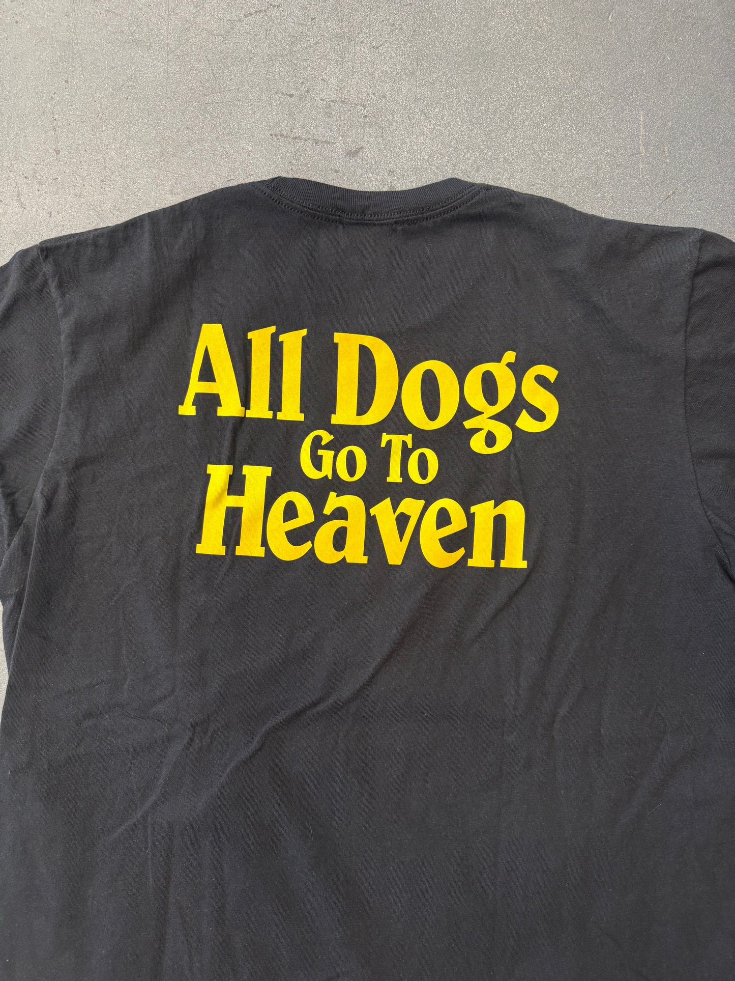 FW25 SUPREME ALL DOGS GO TO HEAVEN TEE - BLACK