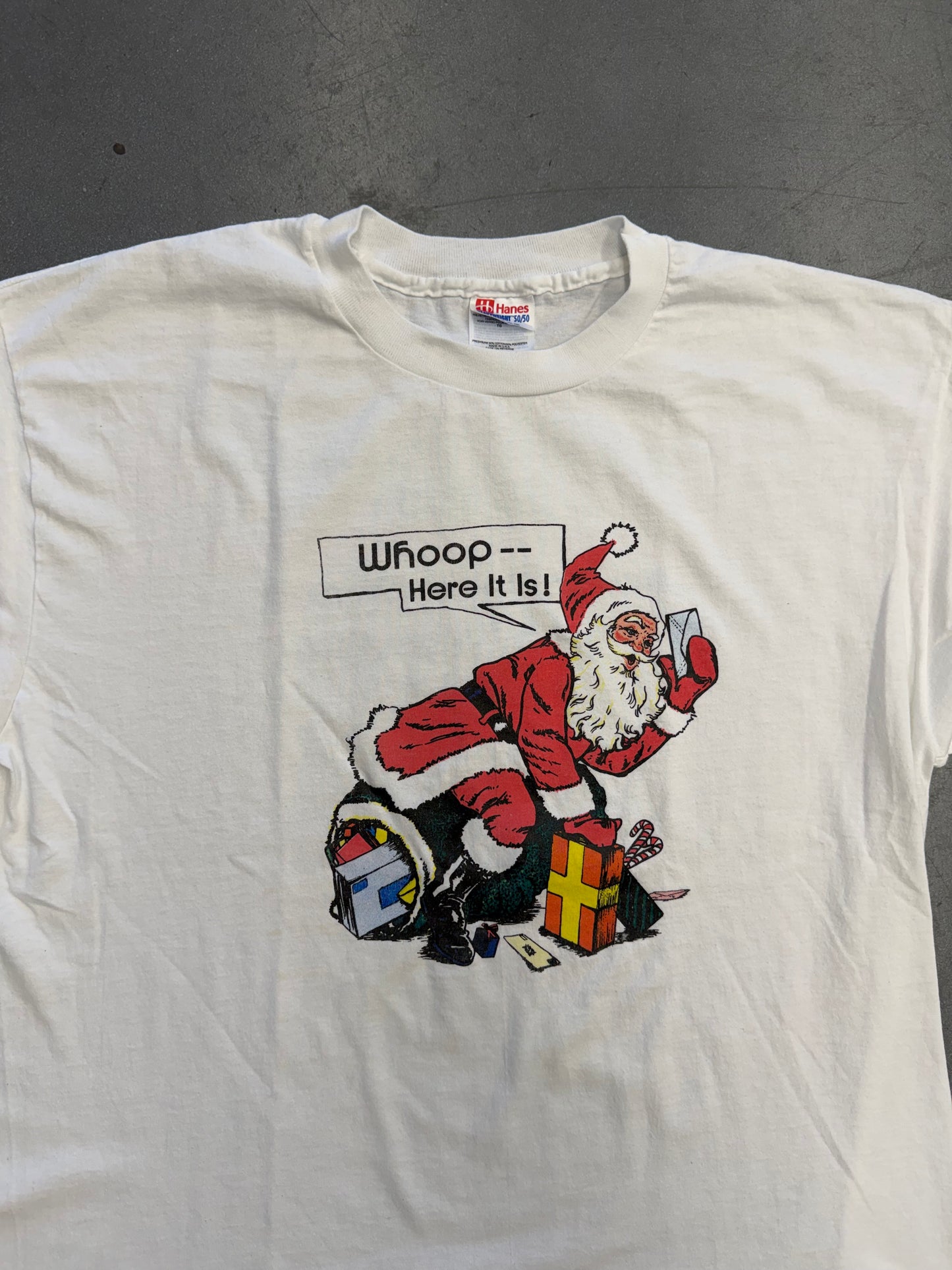 1994 SANTA WHOOP HERE IT IS POSTAL SERVICE TEE (HANES HEAVYWEIGHT TAG)