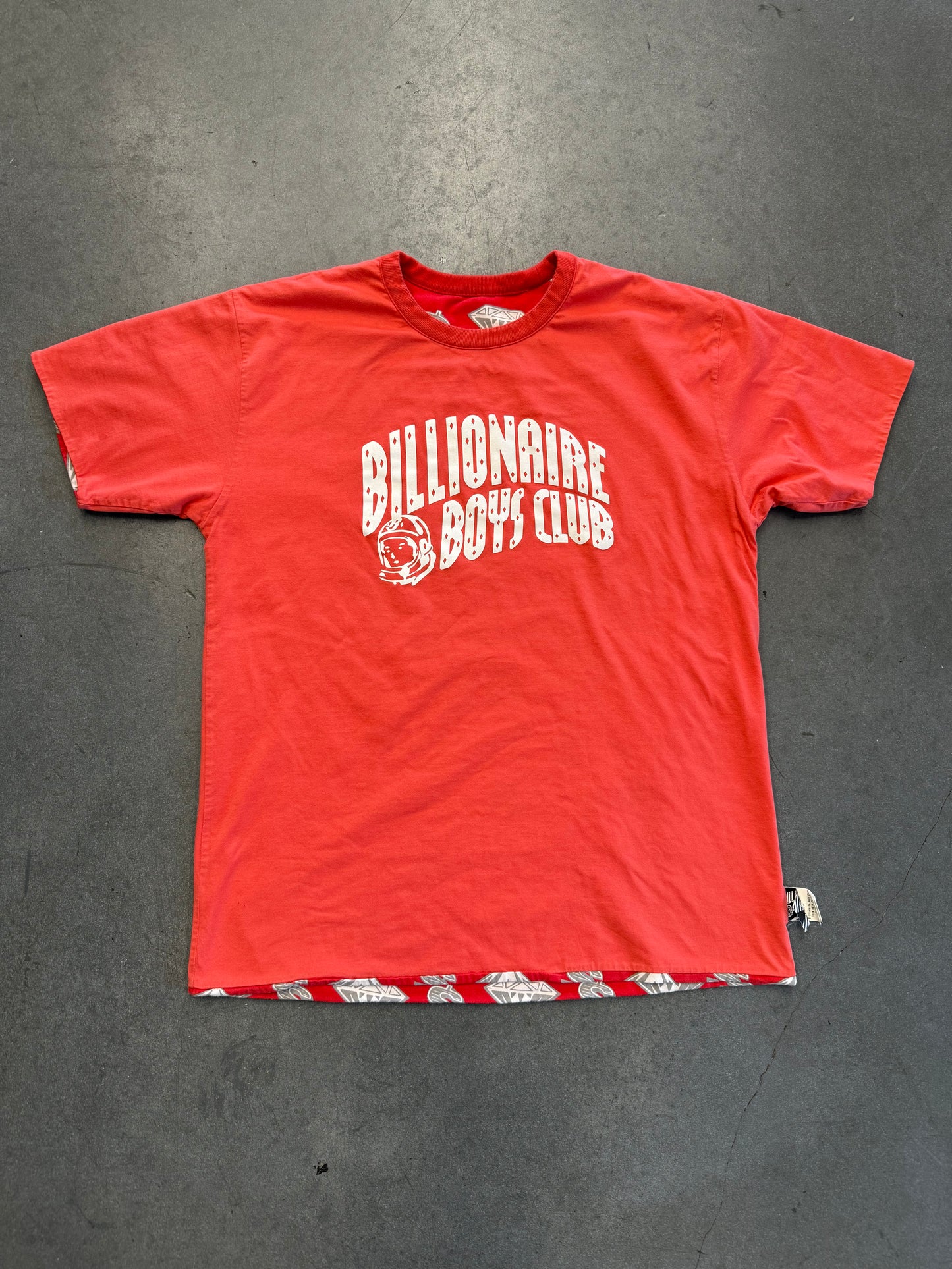 VINTAGE BILLIONAIRE BOYS CLUB BBC DIAMONDS & DOLLARS RED REVERSIBLE TEE