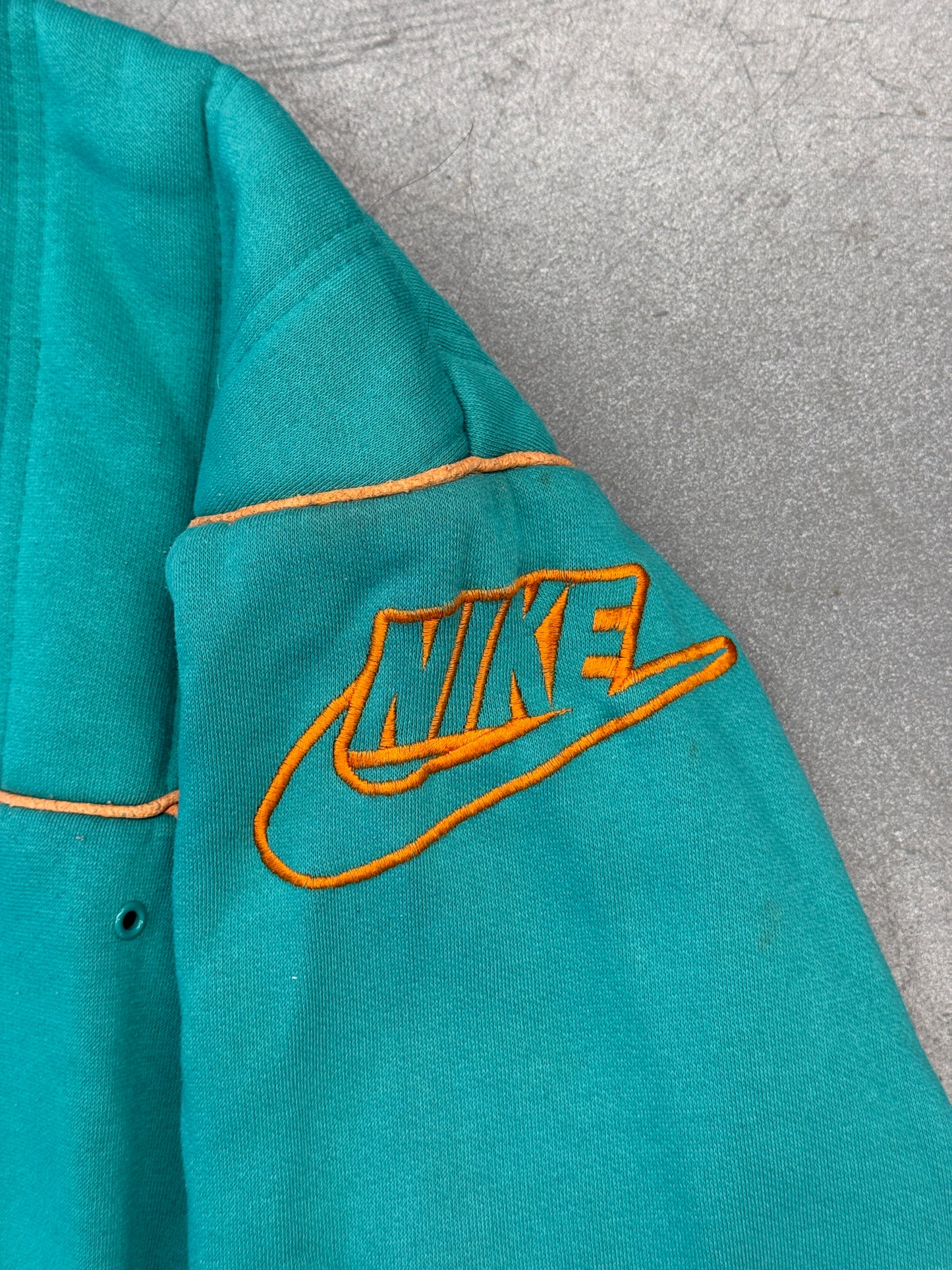 80'S/90'S MIAMI DOLPHINS NIKE QUARTER-ZIP SWEATER (RED/GREY NIKE TAG)
