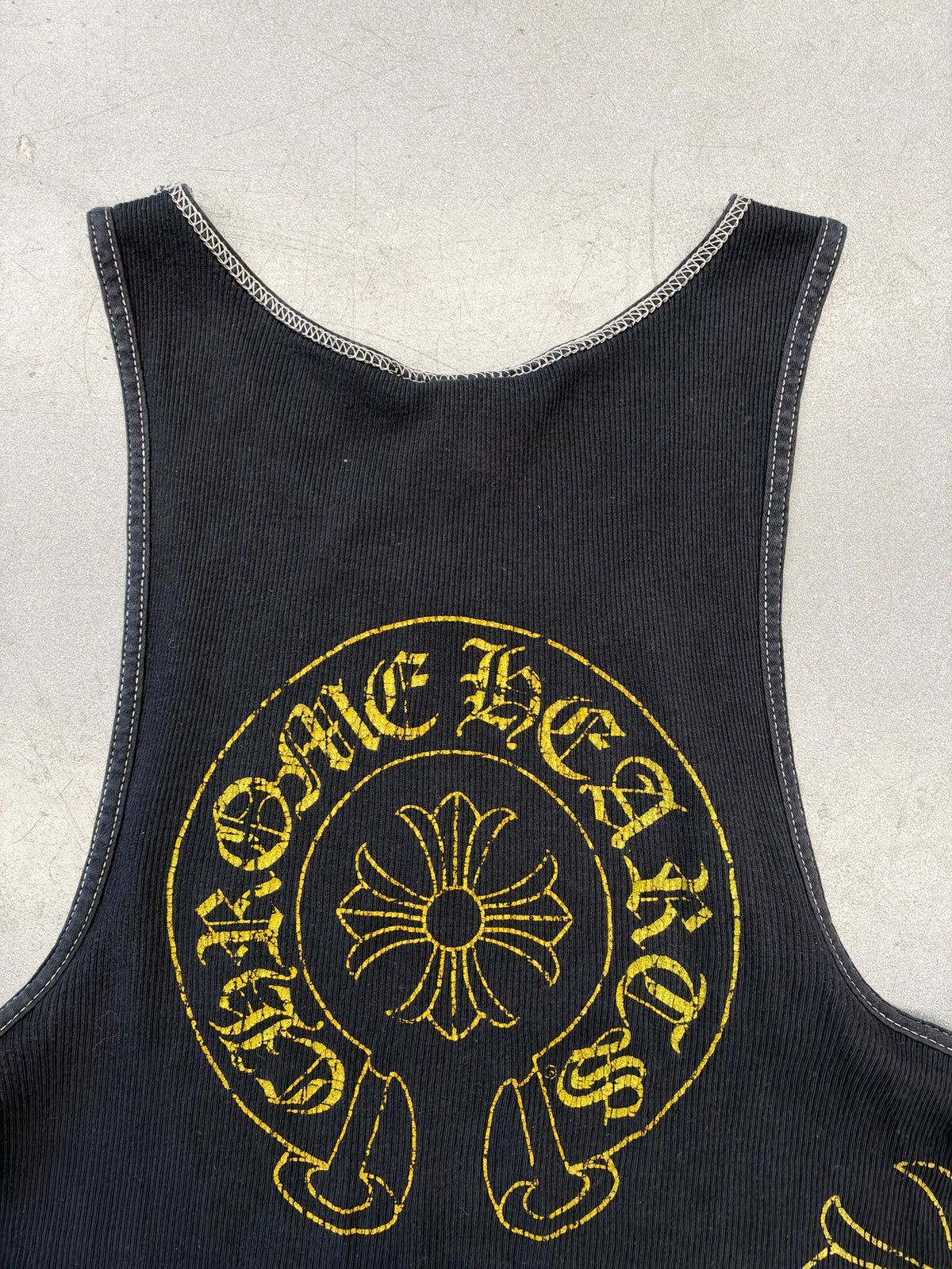 VINTAGE CHROME HEARTS TRIPLE CROSS HORSESHOE TANK TOP