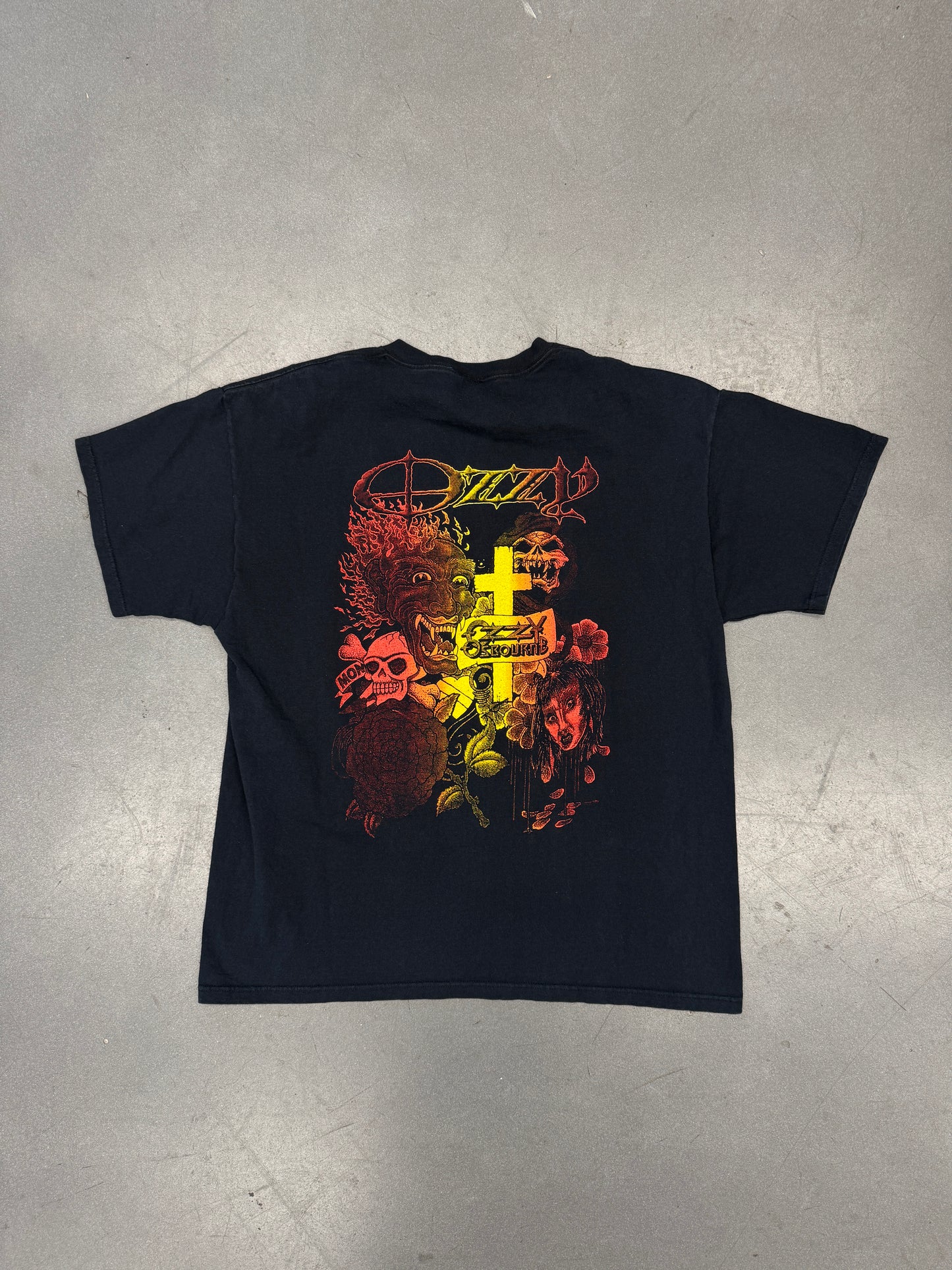 OZZY OZBOURNE I DON'T WANT TO CHANGE THE WORLD MEXICAN BOOTLEG EMBROIDERED TEE (PULLED TAG)