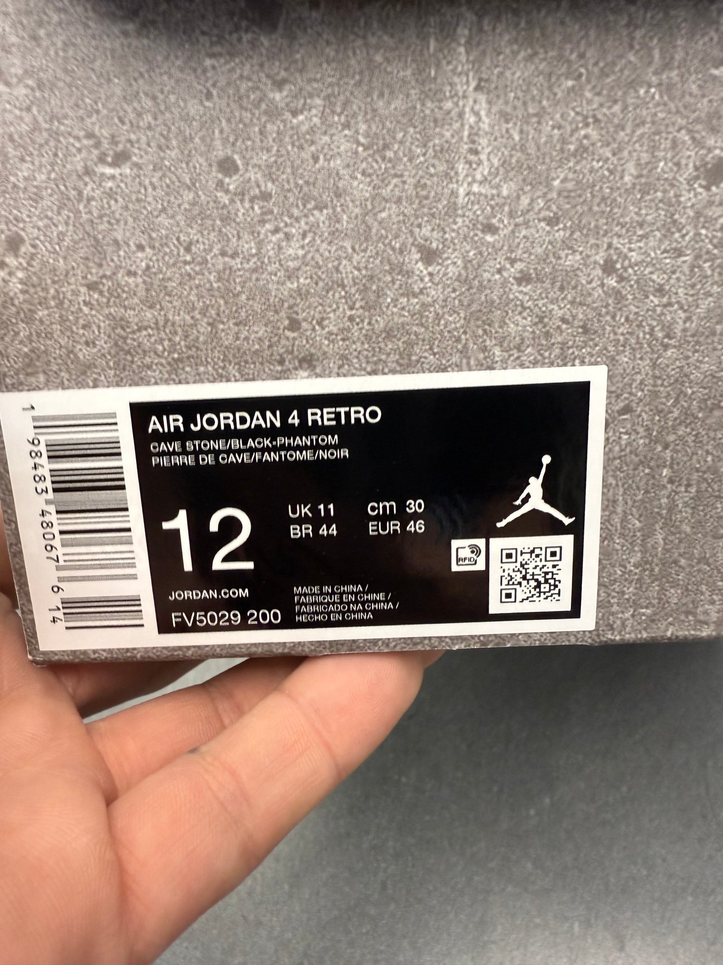 2025 SIZE 12 JORDAN 4 RETRO CAVE STONE
