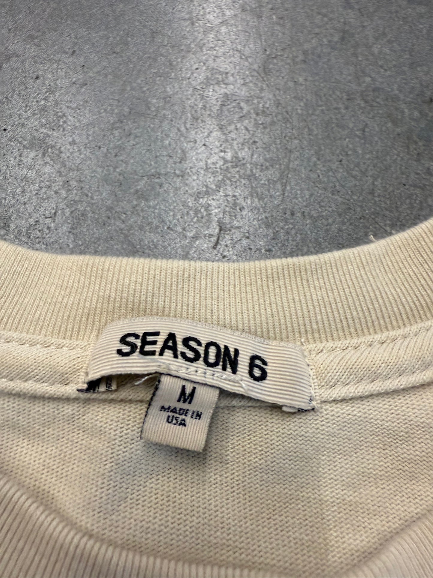 YEEZY SEASON 6 CROPPED XXXTENTACION SWALLOW THE HATE LONG SLEEVE TEE - BONE (M)