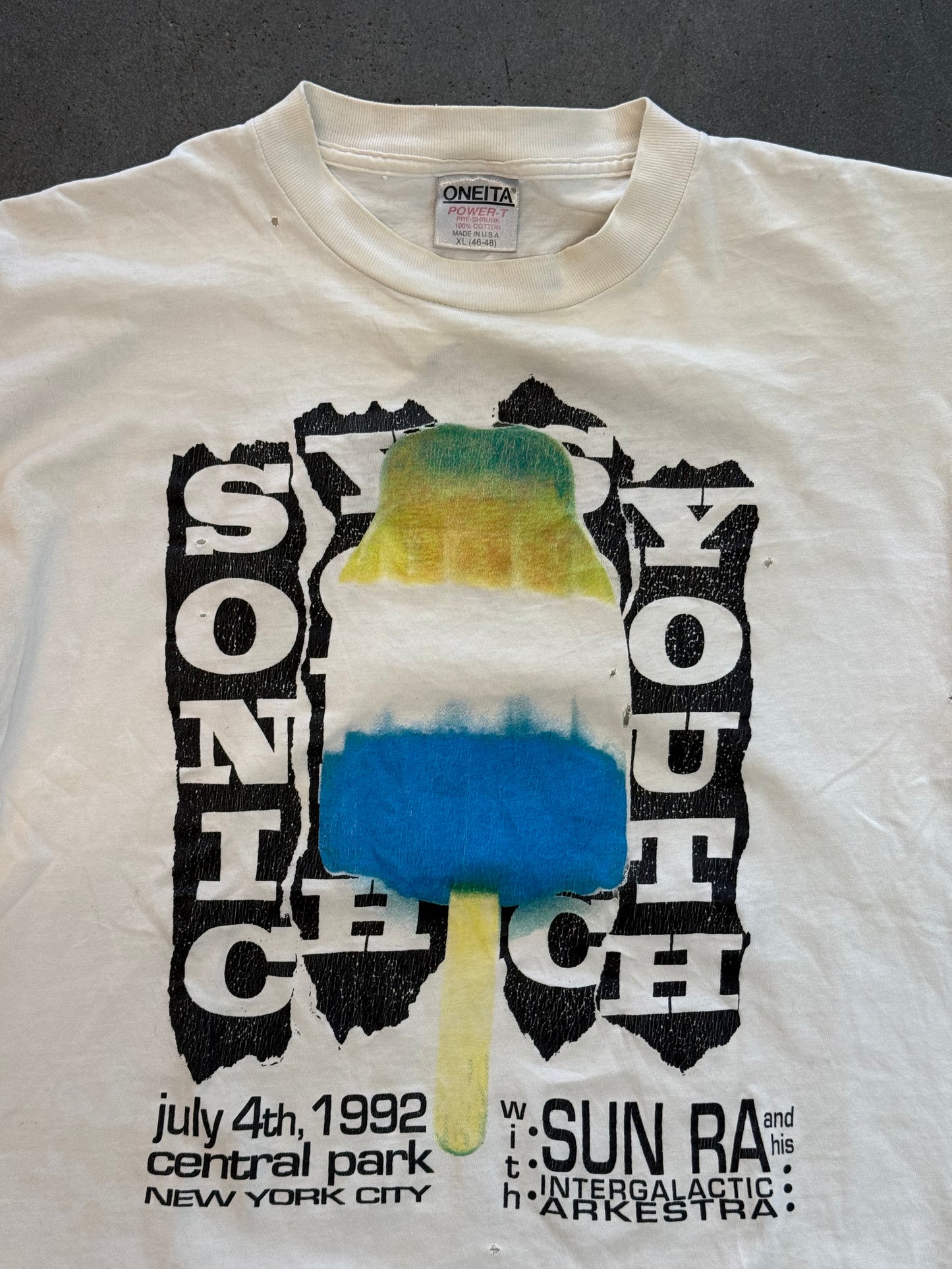 1992 SONIC YOUTH 4TH OF JULY CENTRAL PARK, NYC POPSICLE TEE (ONEITA TAG)