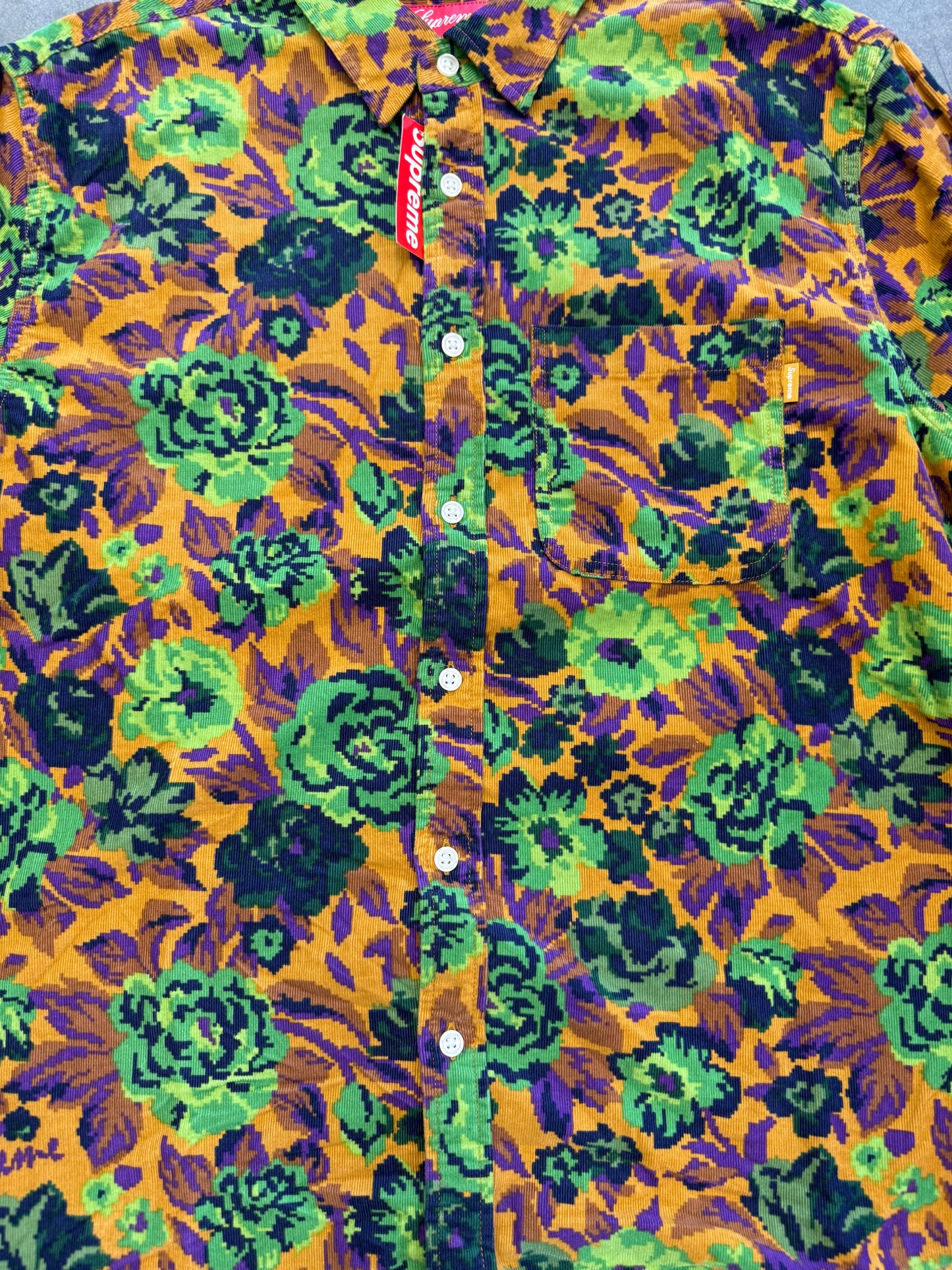 FW21 SUPREME DIGI FLORAL CORDUROY SHIRT