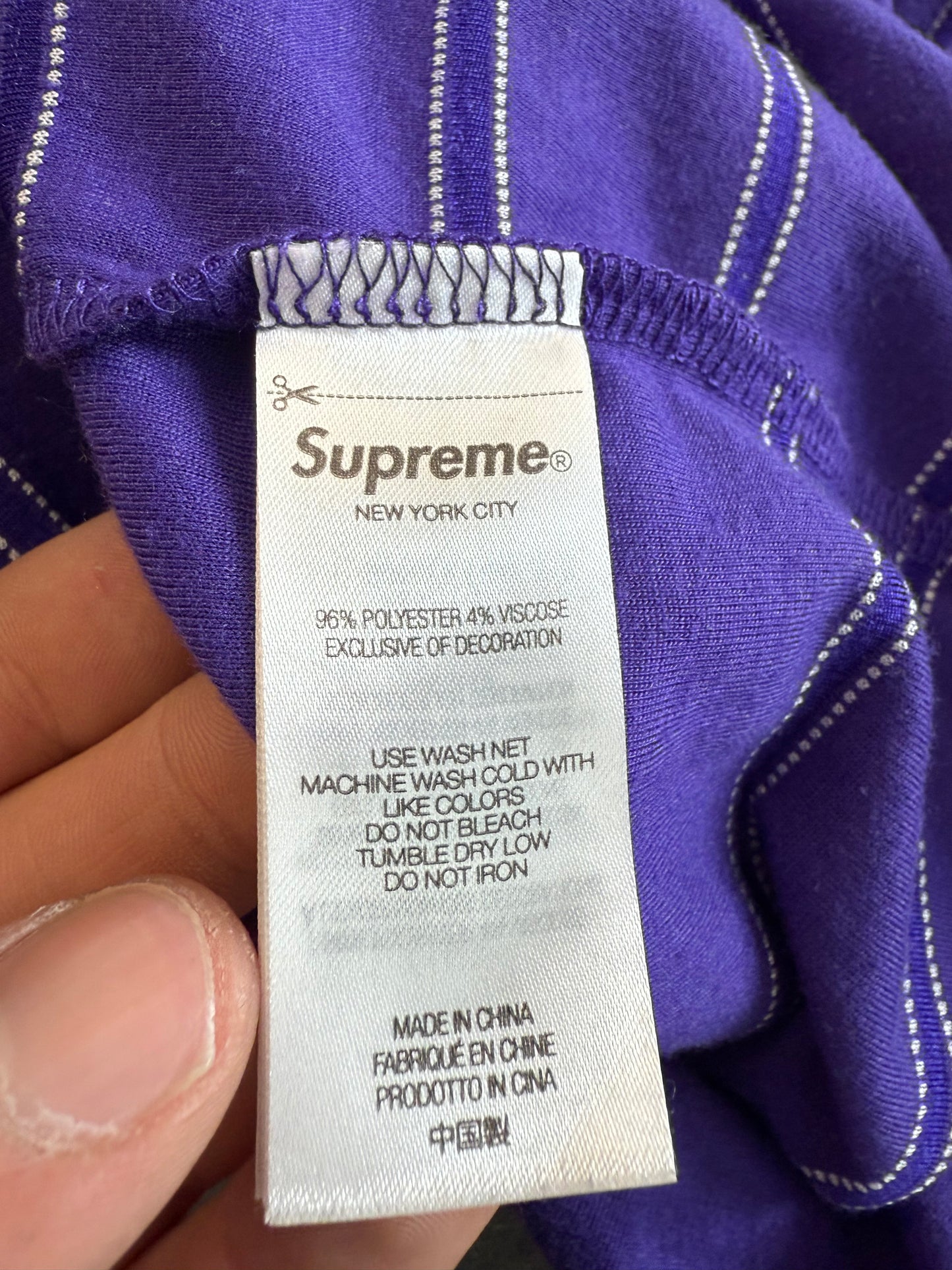 SS25 SUPREME UMBRO STRIPE SOCCER JERSEY TEE - PURPLE