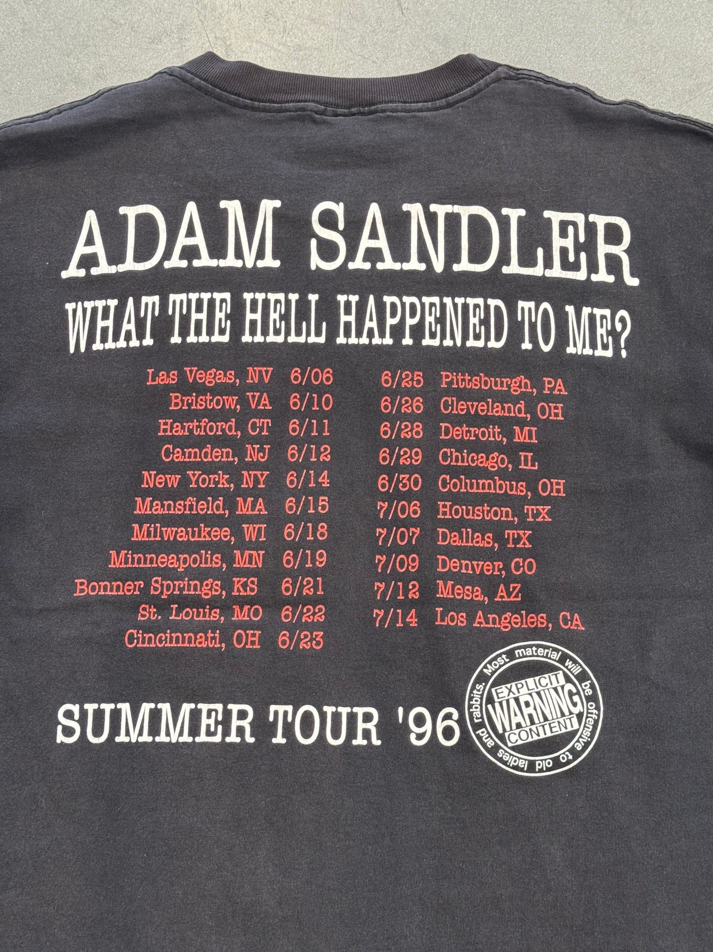 1996 ADAM SANDLER 'WHAT THE HELL HAPPENED TO ME?' SUMMER TOUR GOAT TEE (MURINA TAG)