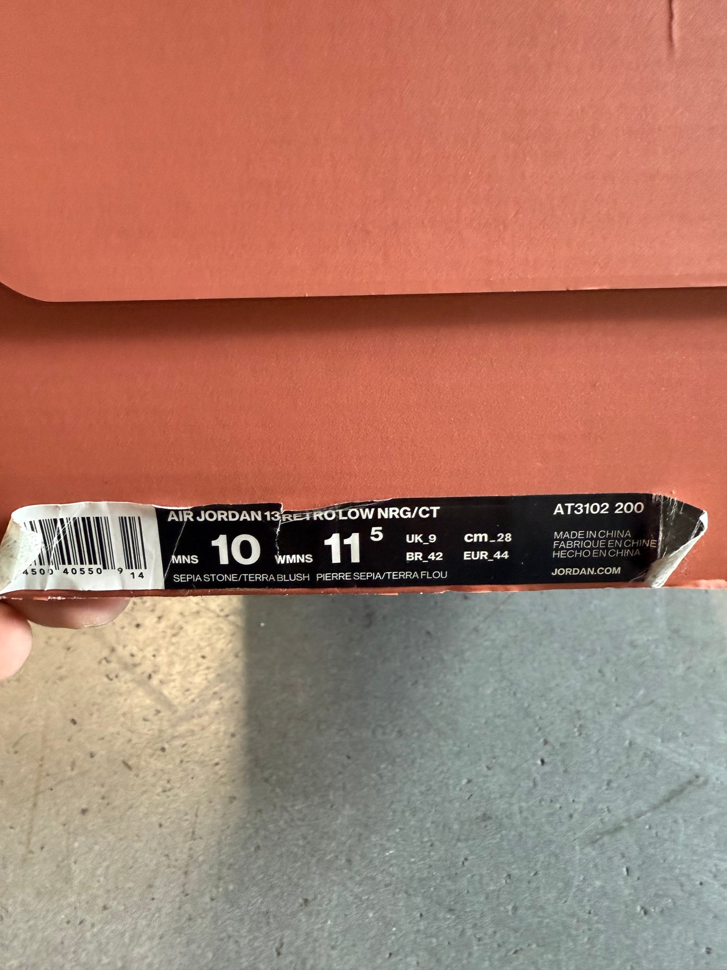 2018 SIZE 10 CLOT JORDAN 13 RETRO LOW SEPIA STONE (NEW WITH BOX)