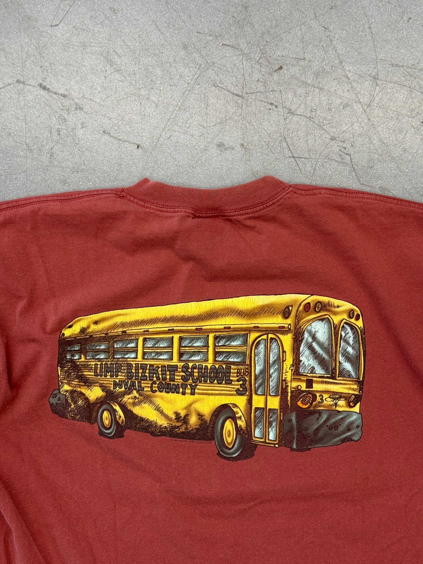 1998 LIMP BIZKIT DUVAL SCHOOL BUS TEE (GIANT TAG)
