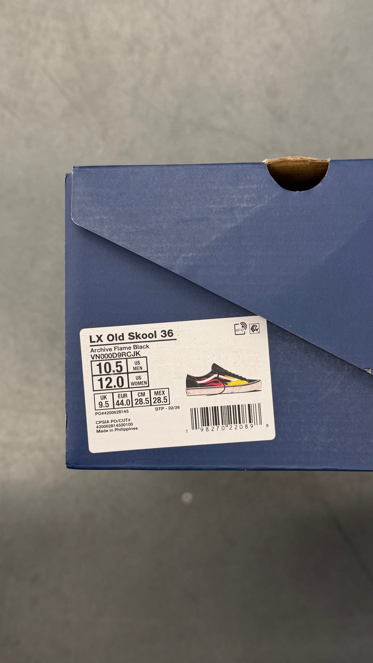 2026 VANS LX SKOOL ARCHIVE FLAME BLACK