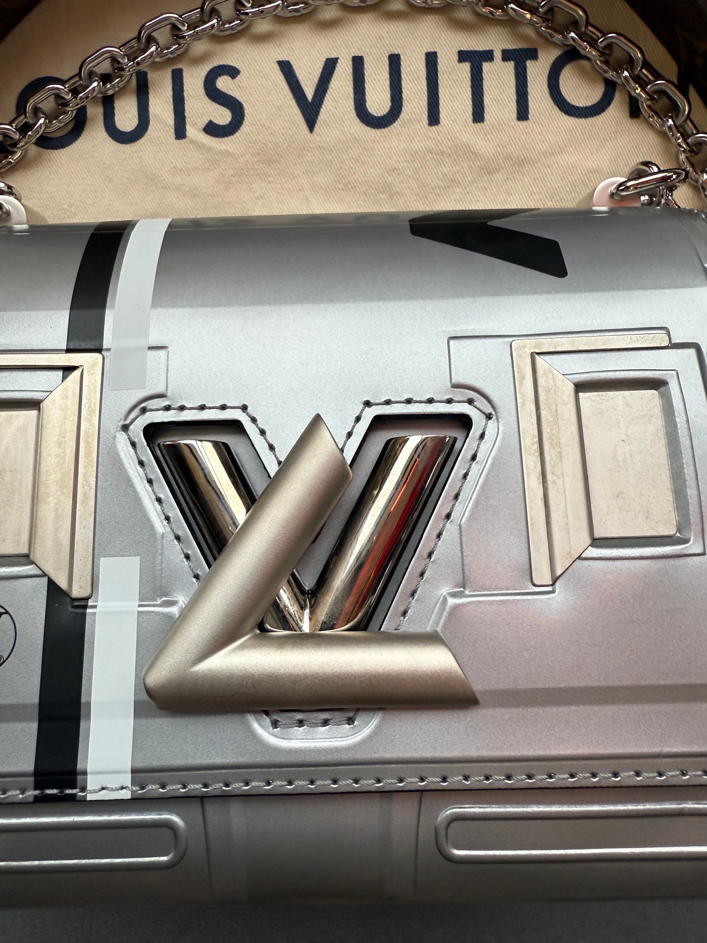 LOUIS VUITTON SPACE TWIST HANDBAG - SILVER (PRE-OWNED WITH DUSTBAG) (TANIA)
